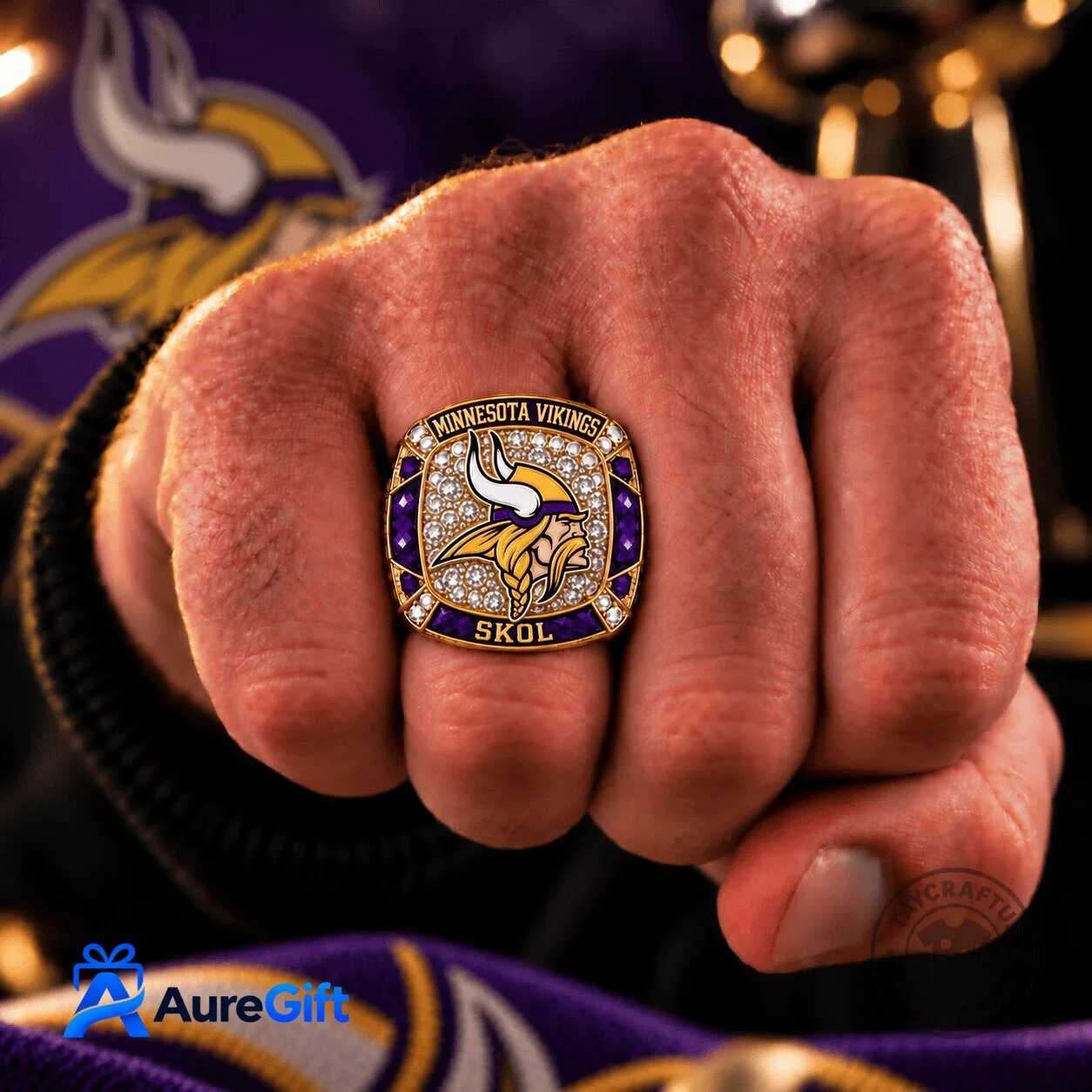Minnesota Vikings NFL Football Championship Ring - Personalized Fan Jewelry