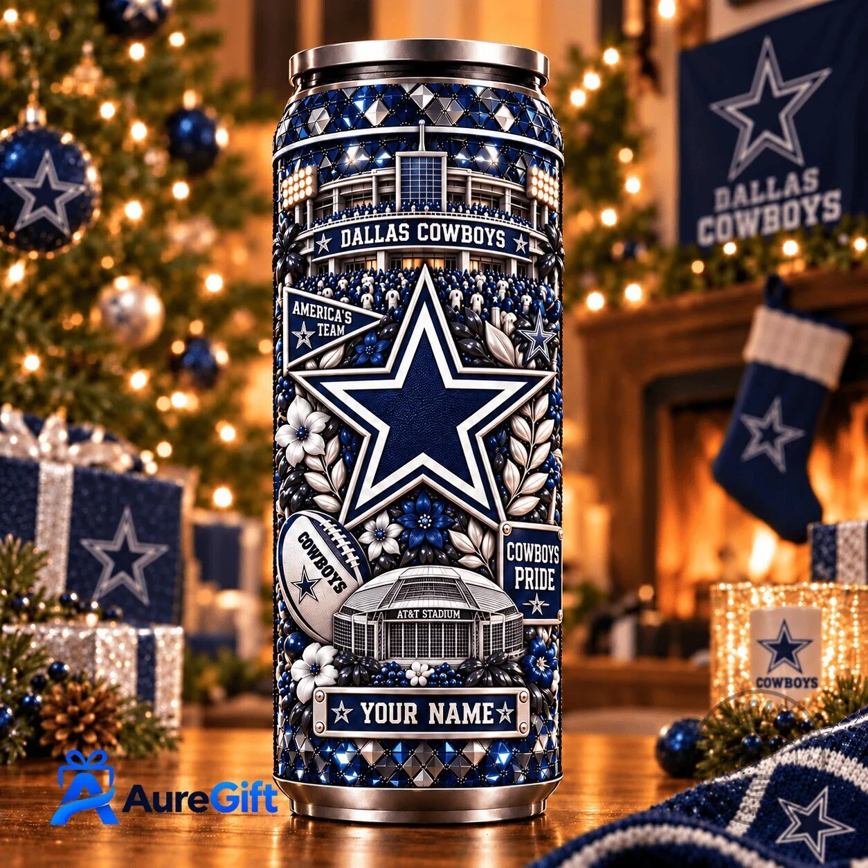 Dallas Cowboys NFL Personalized Christmas Holiday Stainless Steel Tumbler 1 Dallas Cowboys NFL Personalized Christmas Holiday Stainless Steel Tumbler
