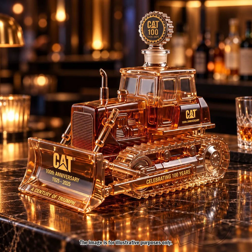 Caterpillar CAT 100th Anniversary Bulldozer Whiskey Decanter Limited Edition 4 Caterpillar CAT 100th Anniversary Bulldozer Whiskey Decanter Limited Edition