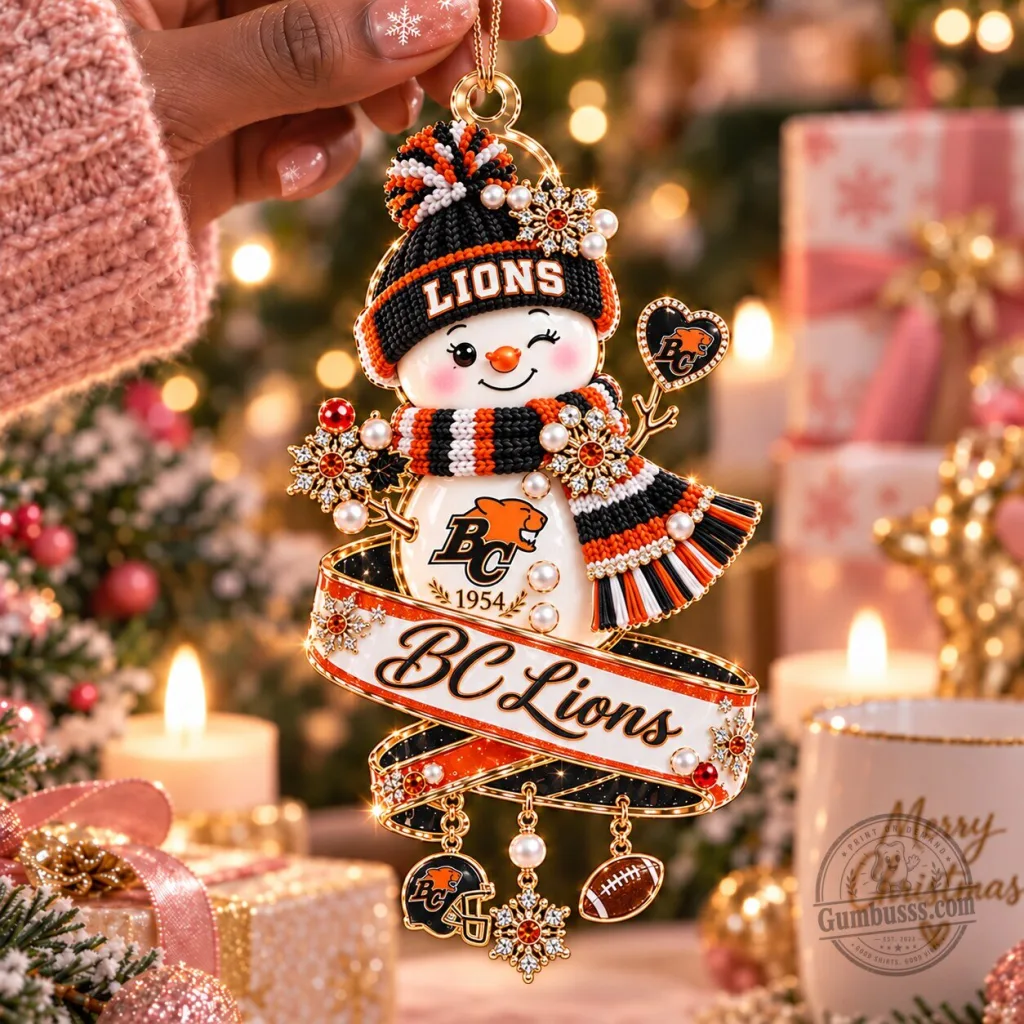 BC Lions Football Team Snowman Christmas Ornament BC Lions Football Team Snowman Christmas Ornament