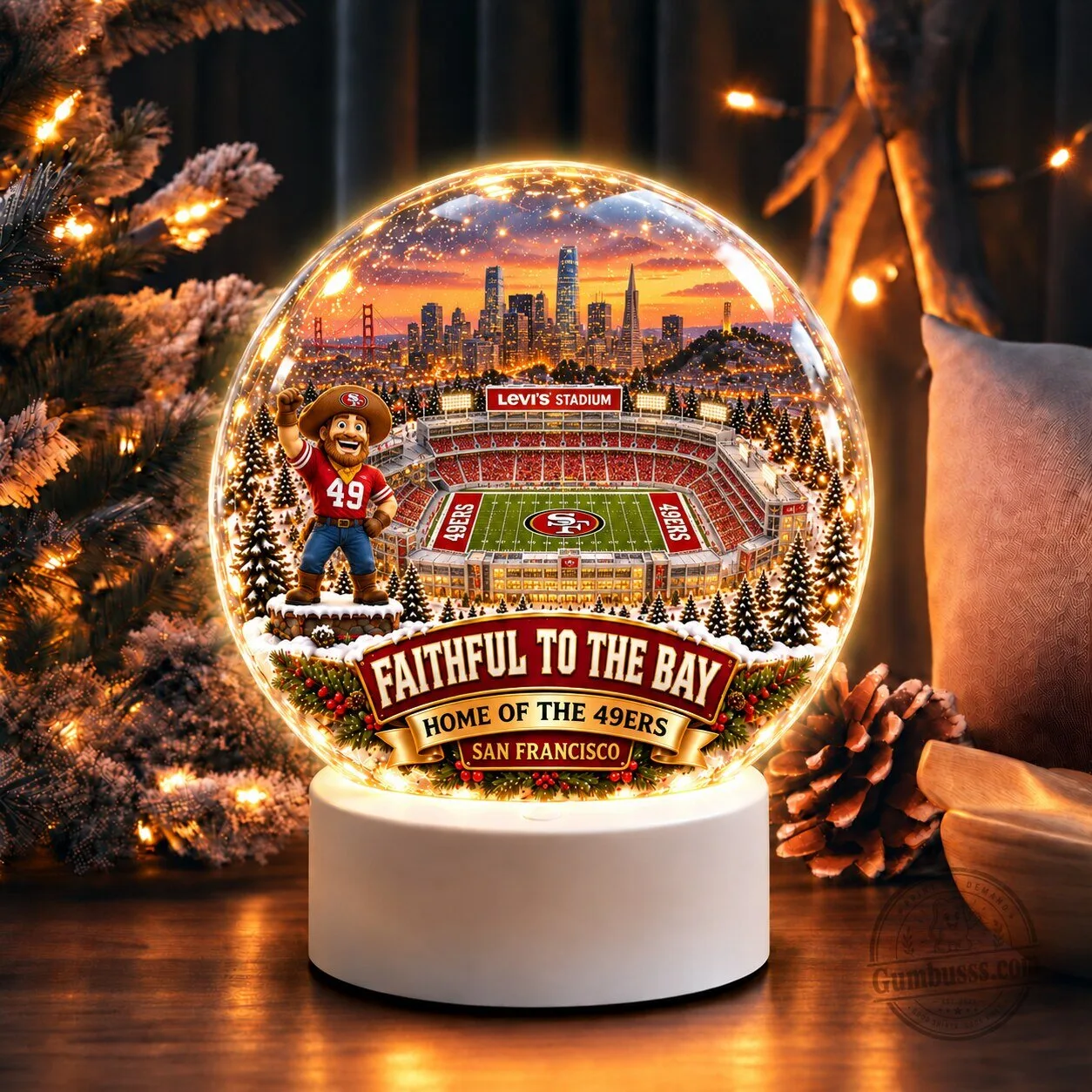 San Francisco 49ers Faithful To The Bay Levi's Stadium Light Up Snow Globe
