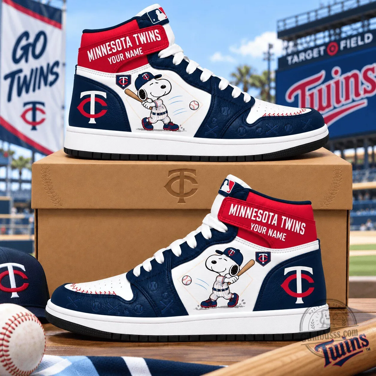 Minnesota Twins Snoopy Peanuts Baseball High Top Sneakers Custom Name Shoes 1 Minnesota Twins Snoopy Peanuts Baseball High Top Sneakers Custom Name Shoes