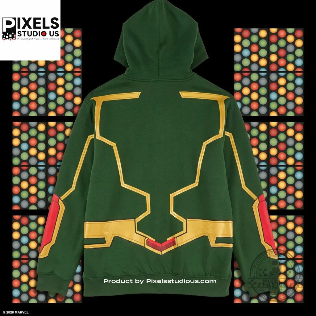 Marvel VisionQuest Vision Suit Reversible Zippered Hoodie 7 Marvel VisionQuest Vision Suit Reversible Zippered Hoodie 3D shirt or sports jersey with all-over print design