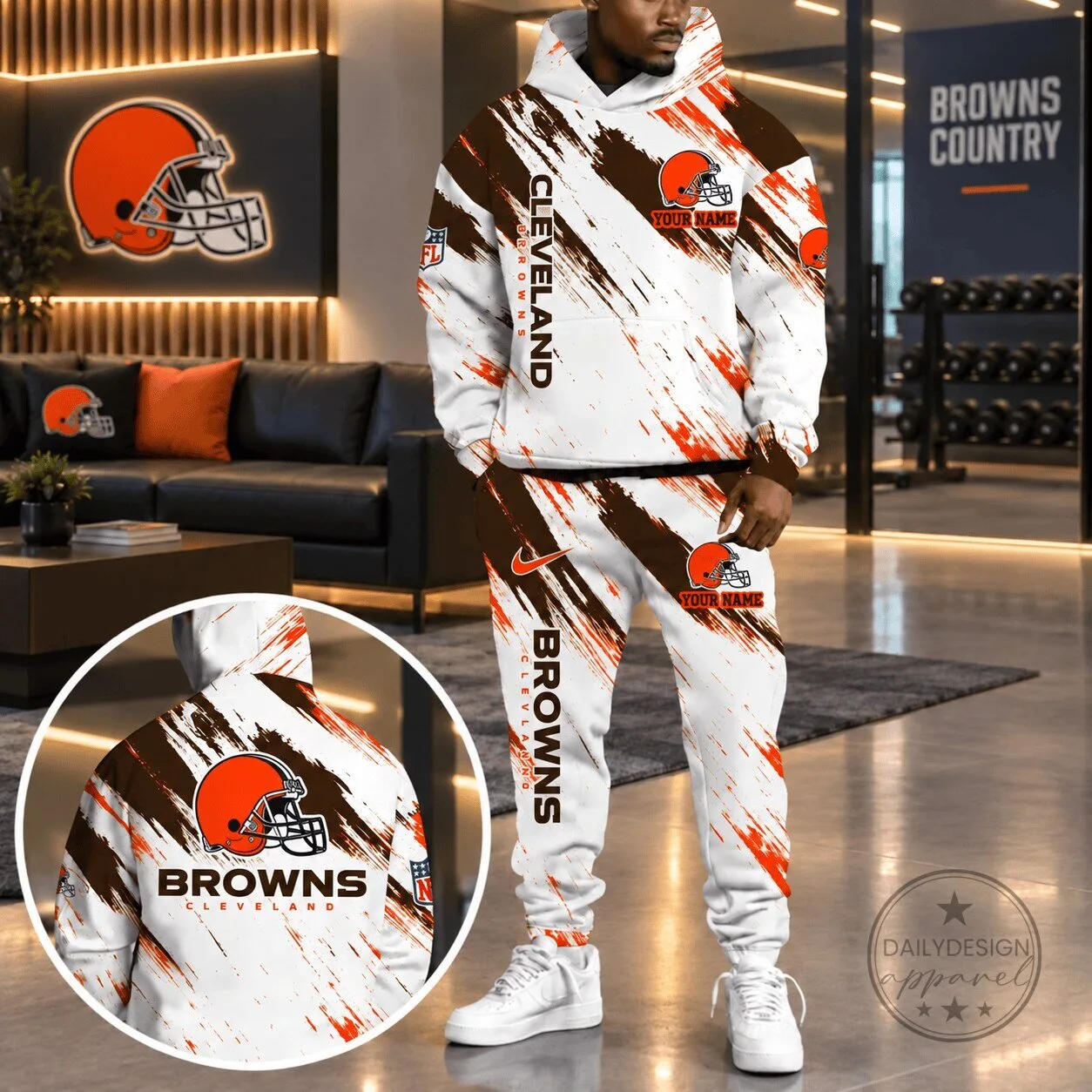 Cleveland Browns Personalized NFL Team Hoodie and Sweatpants Set