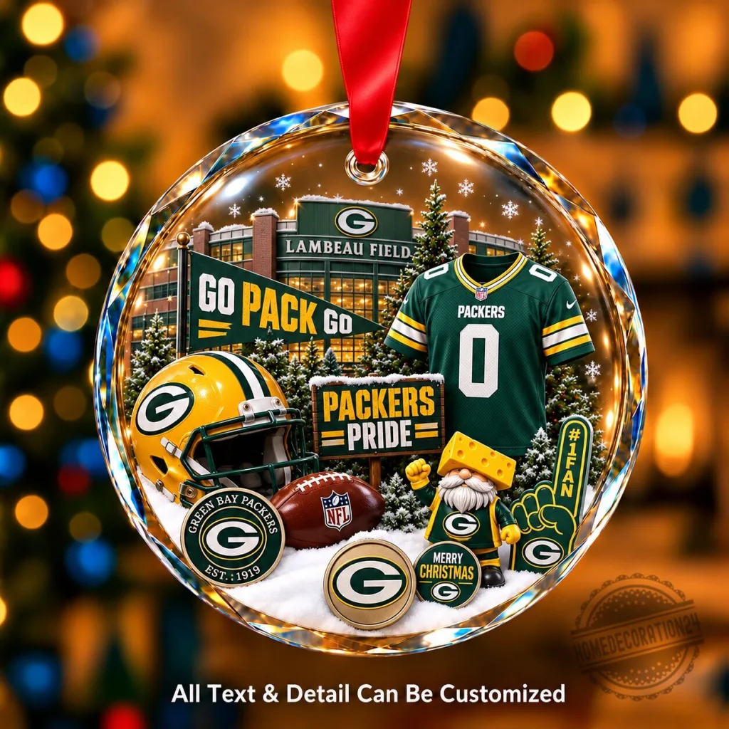 Green Bay Packers Christmas Ornament - Personalized NFL Football Team Holiday Decor Green Bay Packers Christmas Ornament - Personalized NFL Football Team Holiday Decor
