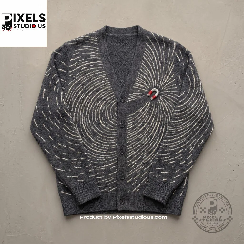 Magnetic Resonance Horseshoe Magnet Pattern Cardigan 5 Magnetic Resonance Horseshoe Magnet Pattern Cardigan 3D shirt or sports jersey with all-over print design