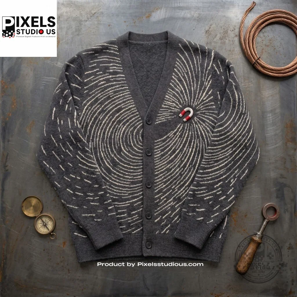 Magnetic Resonance Horseshoe Magnet Pattern Cardigan 7 Magnetic Resonance Horseshoe Magnet Pattern Cardigan 3D shirt or sports jersey with all-over print design