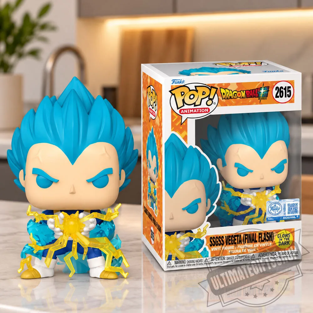 Funko Pop! Dragon Ball Super SSGSS Vegeta Final Flash Glow-in-the-Dark Vinyl Figure #2615