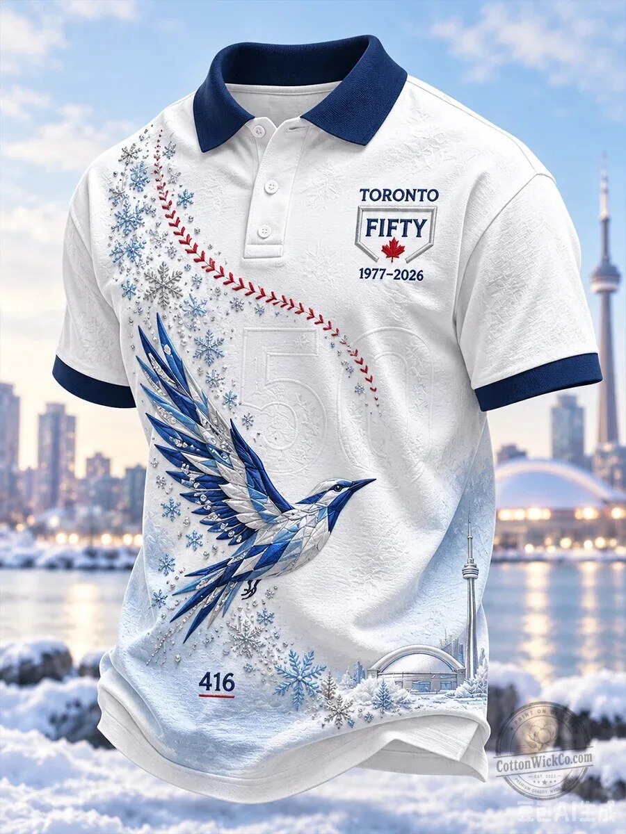 Toronto Blue Jays Winter Snowflake Baseball Polo Shirt