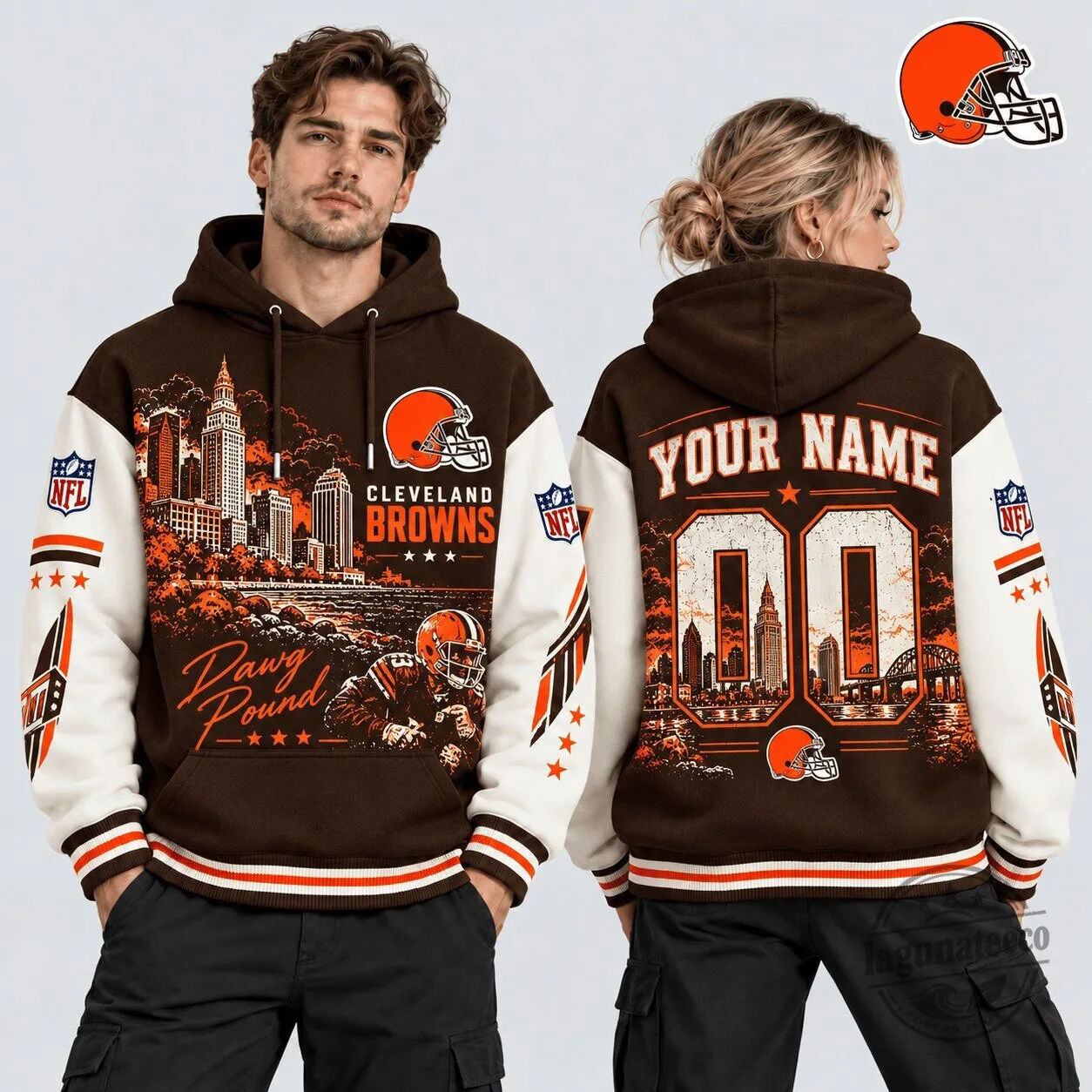 Cleveland Browns NFL Dawg Pound Vintage Desert Custom Name Number Hoodie