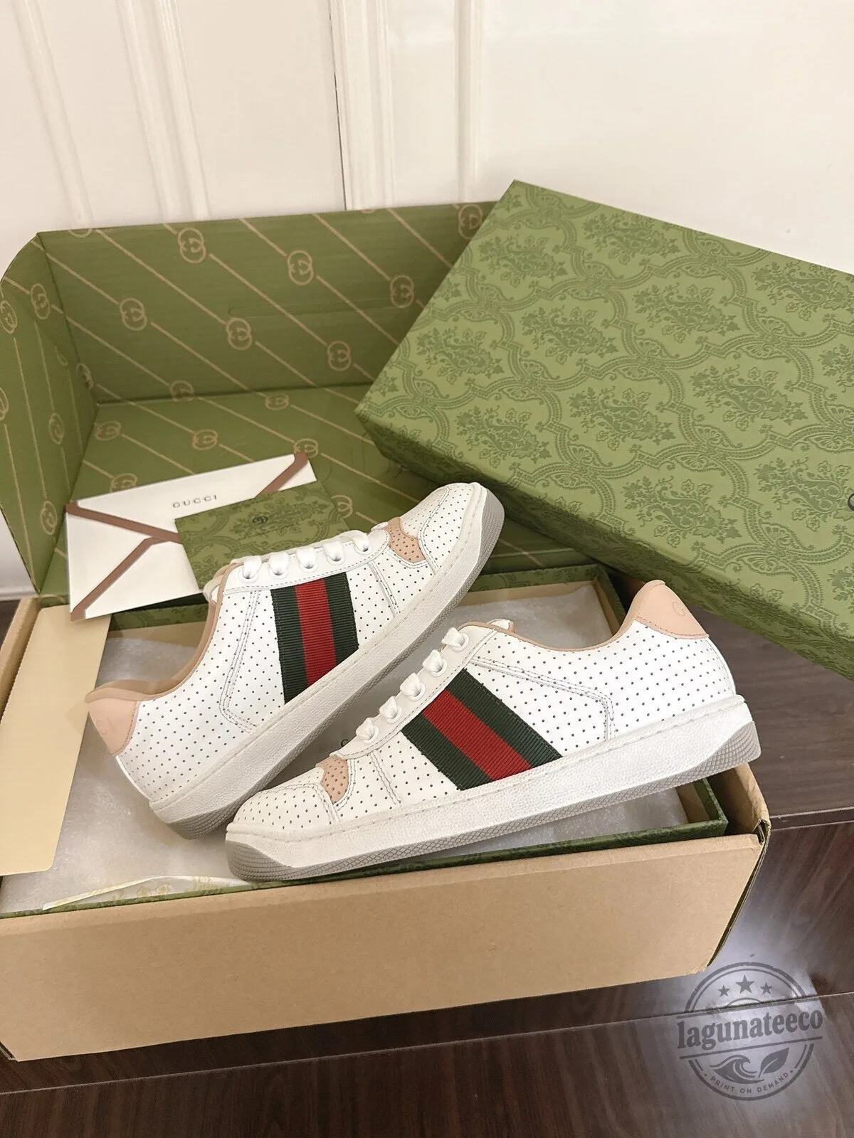 Gucci White Leather Low-Top Sneakers with Web Stripe Detail 7 Gucci White Leather Low-Top Sneakers with Web Stripe Detail