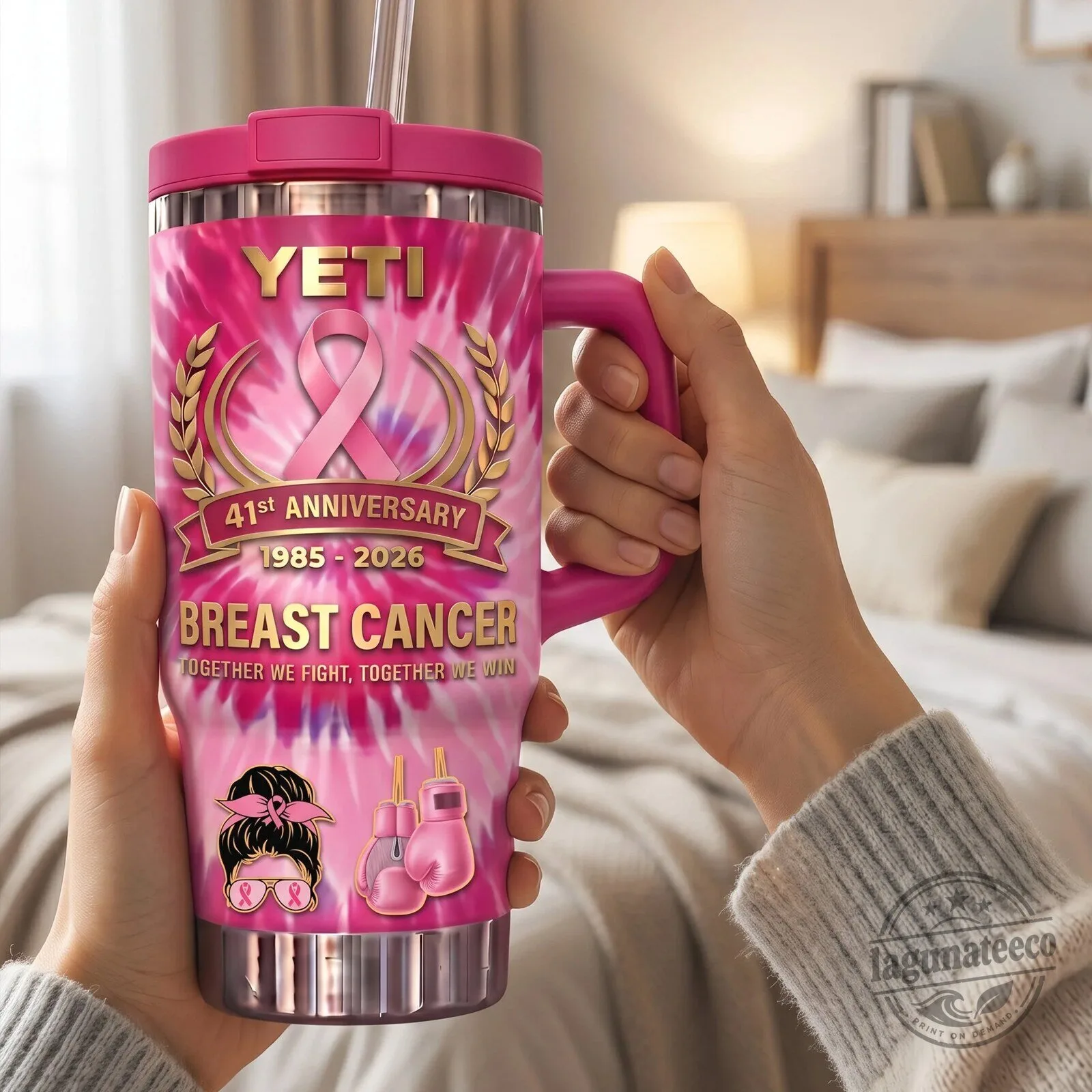 Yeti Breast Cancer Awareness 41st Anniversary Pink Tie-Dye Handle Tumbler 5 Yeti Breast Cancer Awareness 41st Anniversary Pink Tie-Dye Handle Tumbler