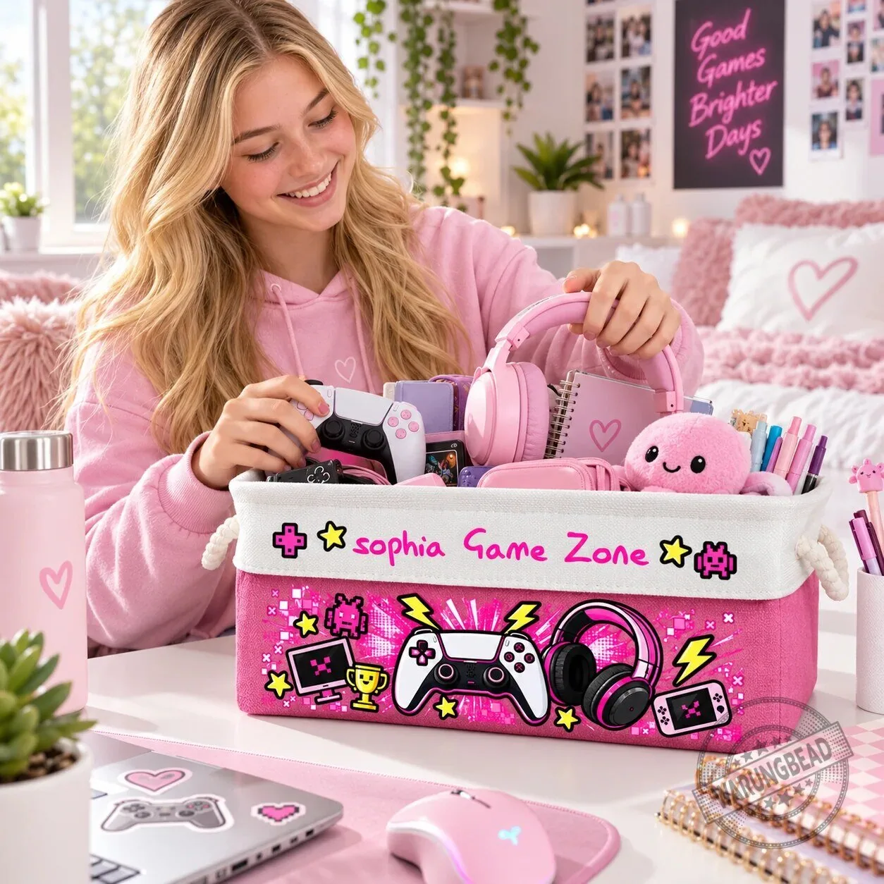 Personalized Gaming Controller Headset Kids Storage Basket 14 Personalized Gaming Controller Headset Kids Storage Basket