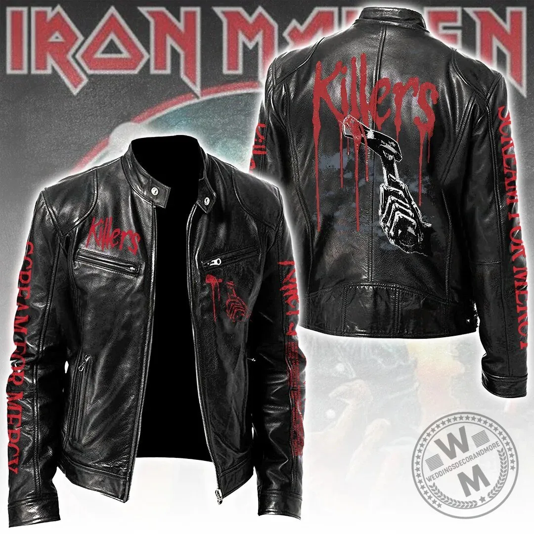 Iron Maiden Killers Scream For Mercy Heavy Metal Band Leather Jacket