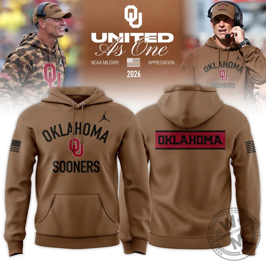 Oklahoma Sooners NCAA Military Appreciation 2026 Football Team Hoodie Oklahoma Sooners NCAA Military Appreciation 2026 Football Team Hoodie