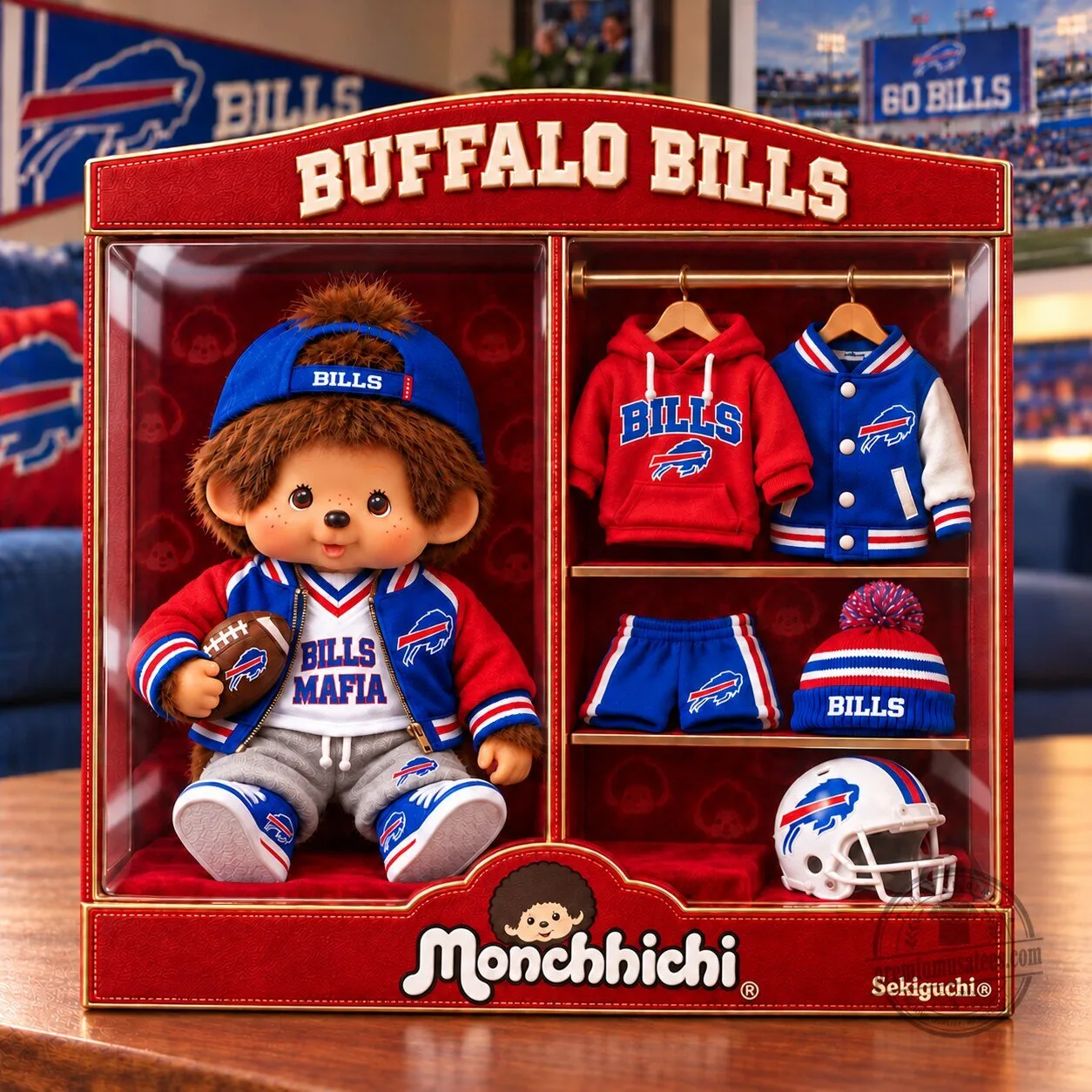 Buffalo Bills Monchhichi Commemorative Collectible Figure with Outfits