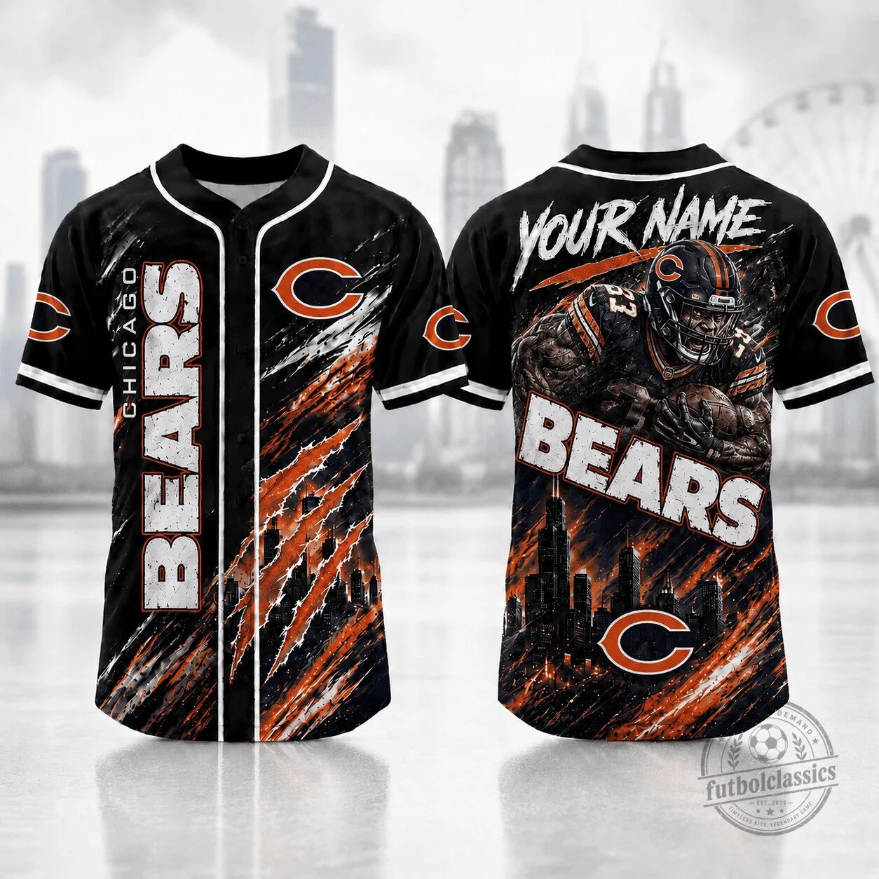 Chicago Bears Personalized Baseball Jersey Shirt