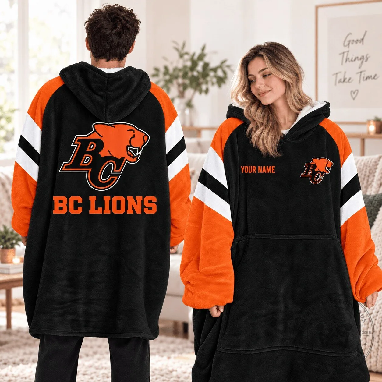 BC Lions Canadian Football League Oversized Wearable Blanket Hoodie with Custom Name 5 BC Lions Canadian Football League Oversized Wearable Blanket Hoodie with Custom Name