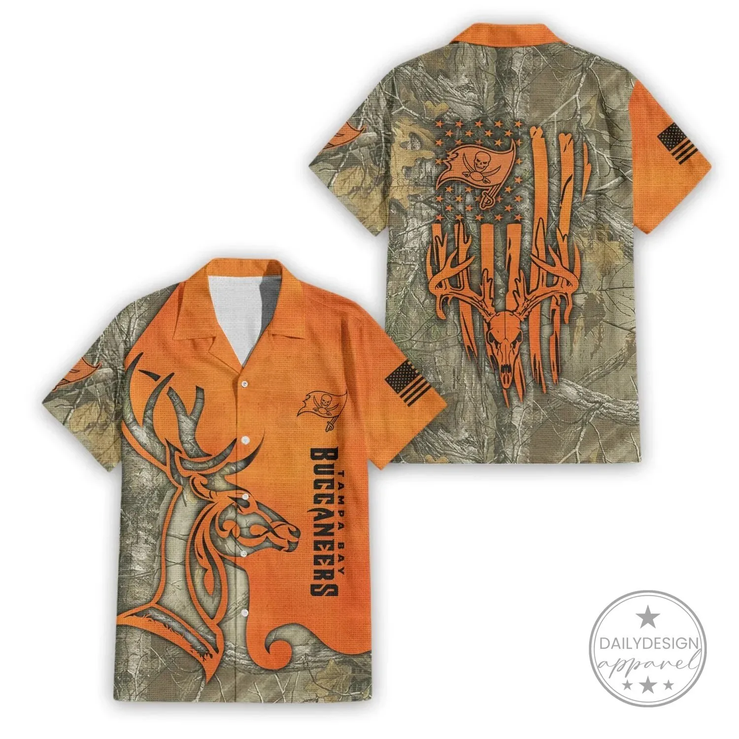 Hawaiian Shirt with Tampa Bay Buccaneers Camouflage for Deer Hunting