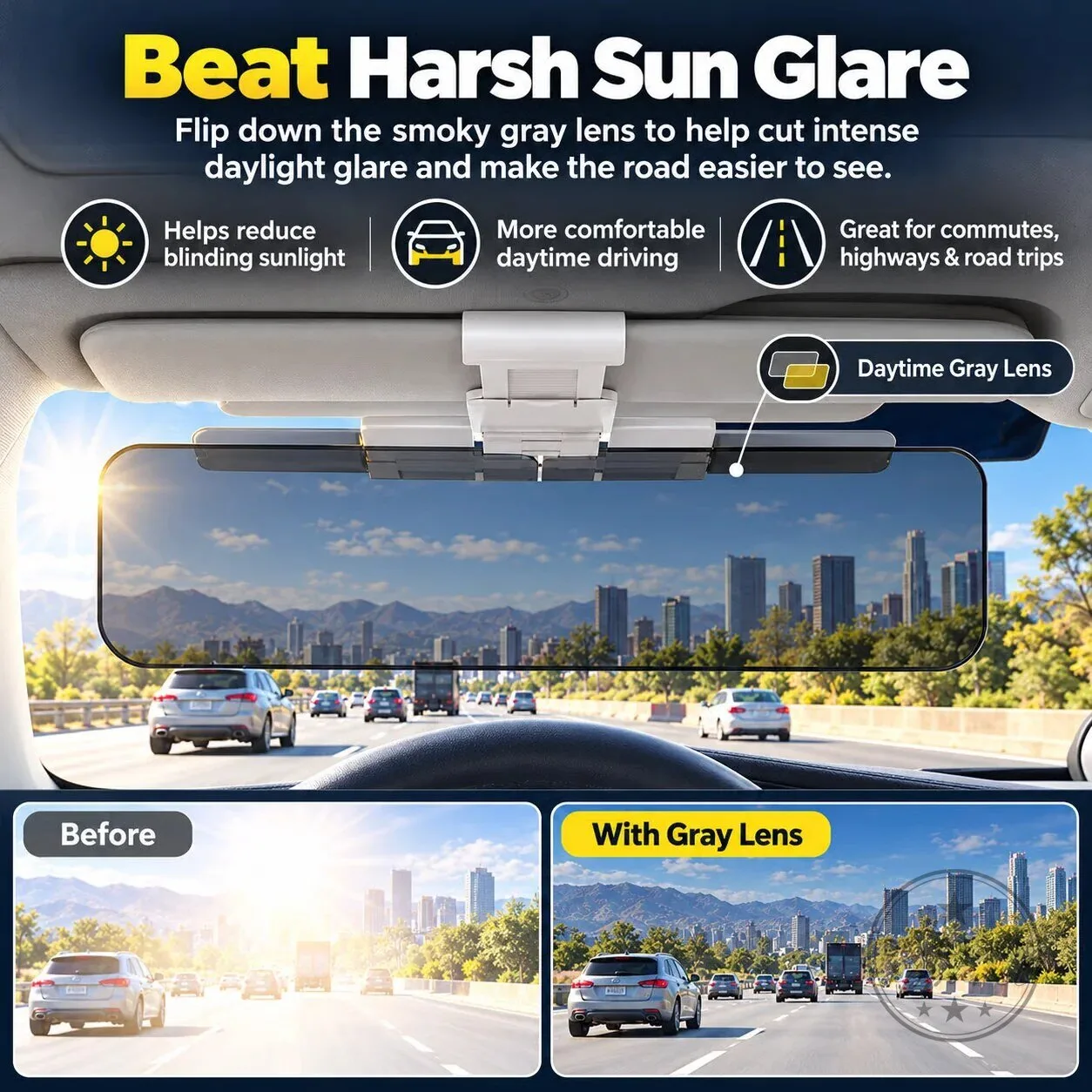 Universal Anti-Glare Car Sun Visor Extender for Day and Night Driving 14 Universal Anti-Glare Car Sun Visor Extender for Day and Night Driving