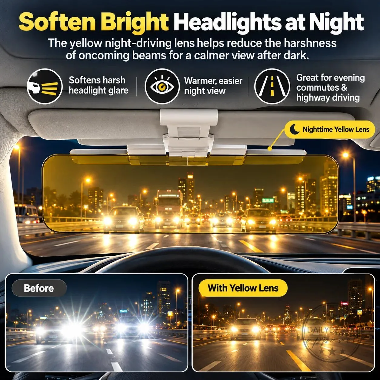 Universal Anti-Glare Car Sun Visor Extender for Day and Night Driving 16 Universal Anti-Glare Car Sun Visor Extender for Day and Night Driving