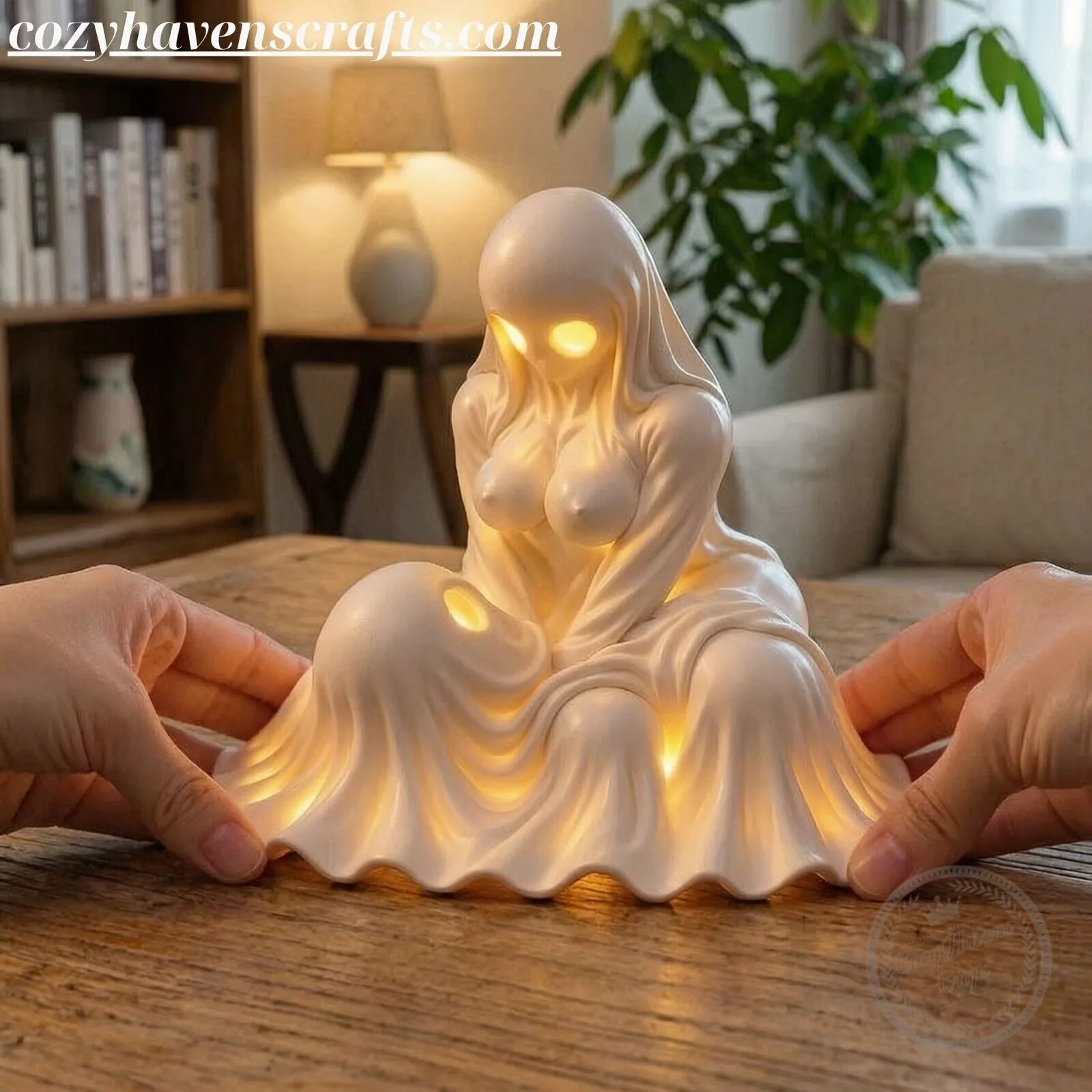 Mother and Baby Ghost Night Light - Spooky Glowing Ghost LED Lamp for Halloween Decor