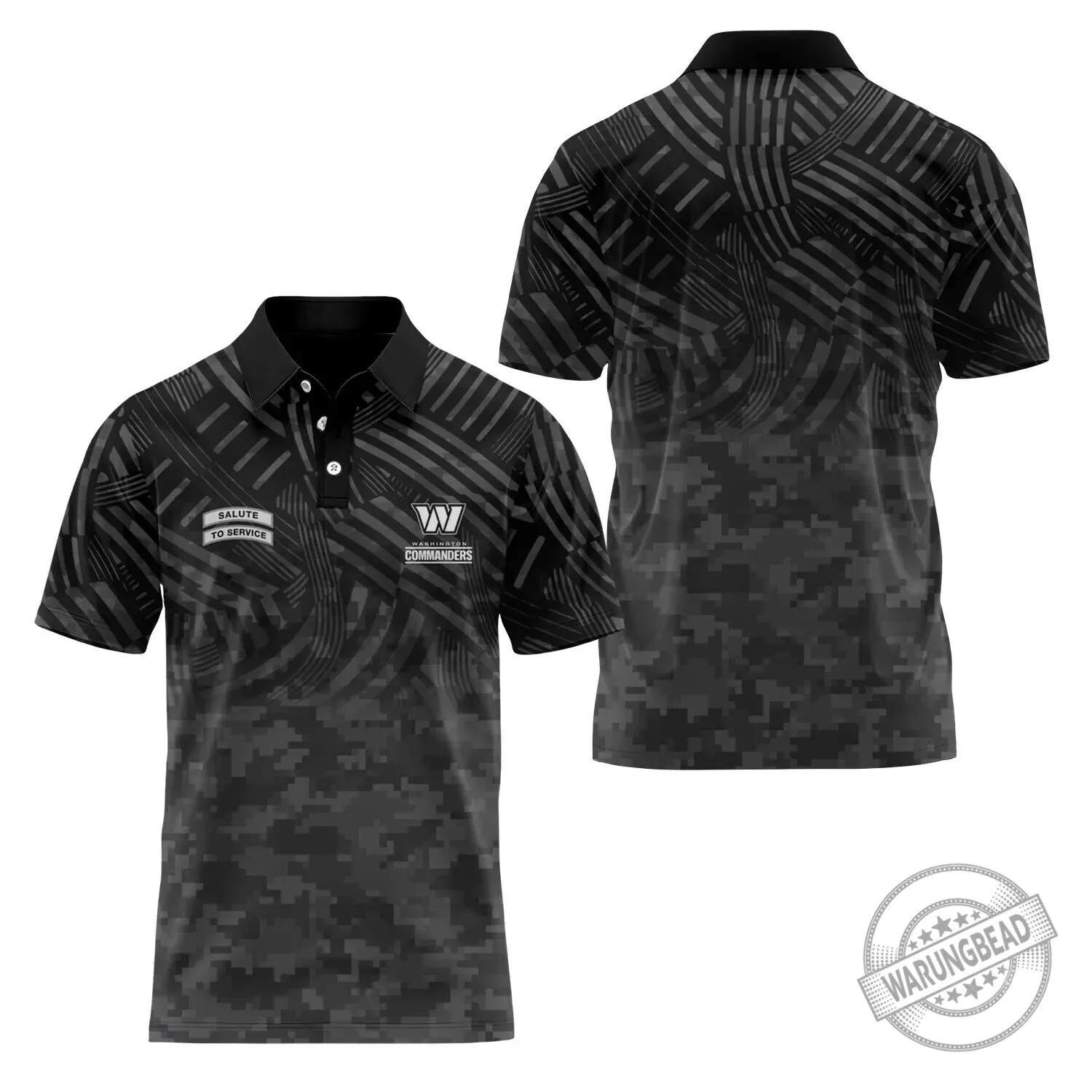 Washington Commanders Salute To Service Black Digital Camouflage Polo Shirt