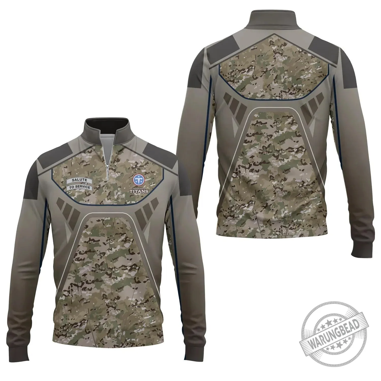Tennessee Titans Salute To Service Quarter-Zip Pullover Long-Sleeve Shirt