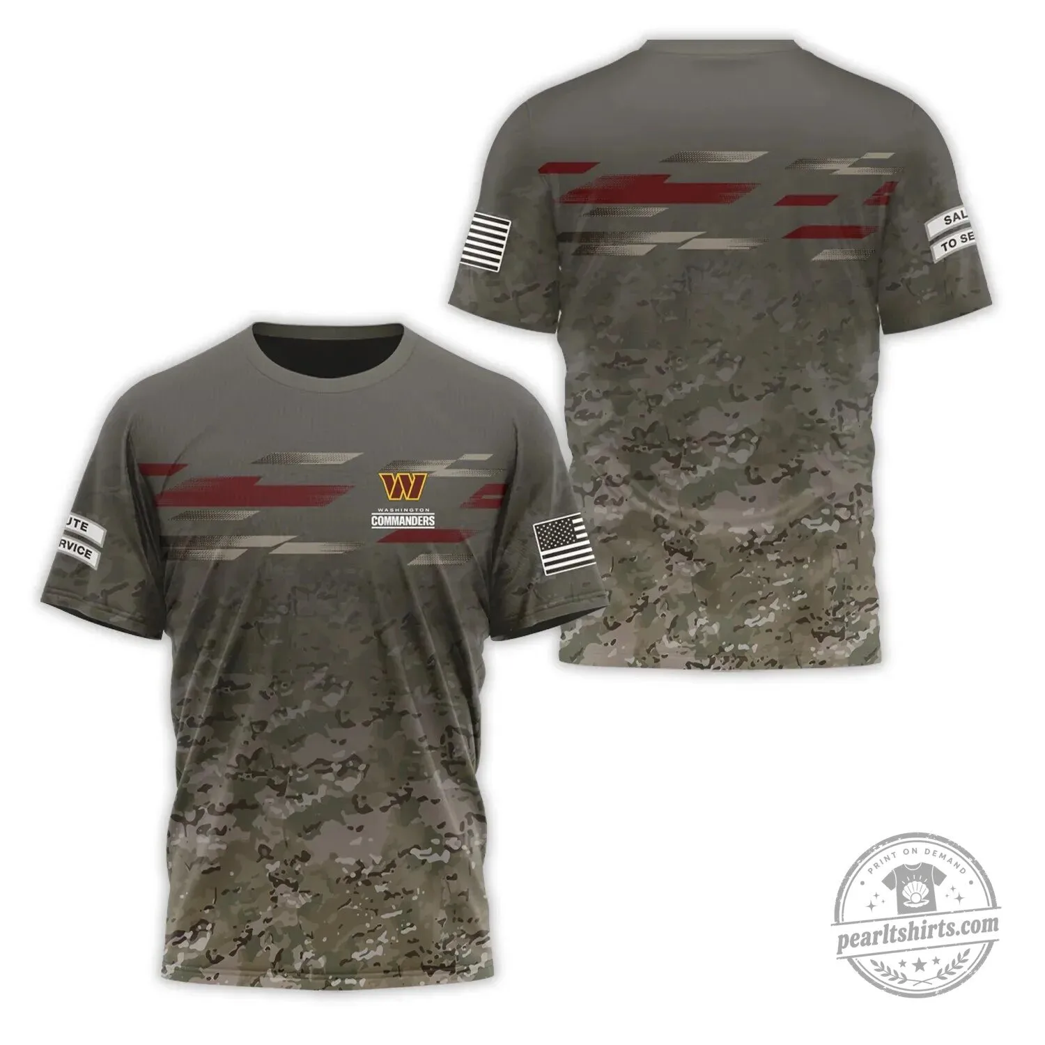 Washington Commanders Salute To Service Camouflage Military Appreciation T-Shirt