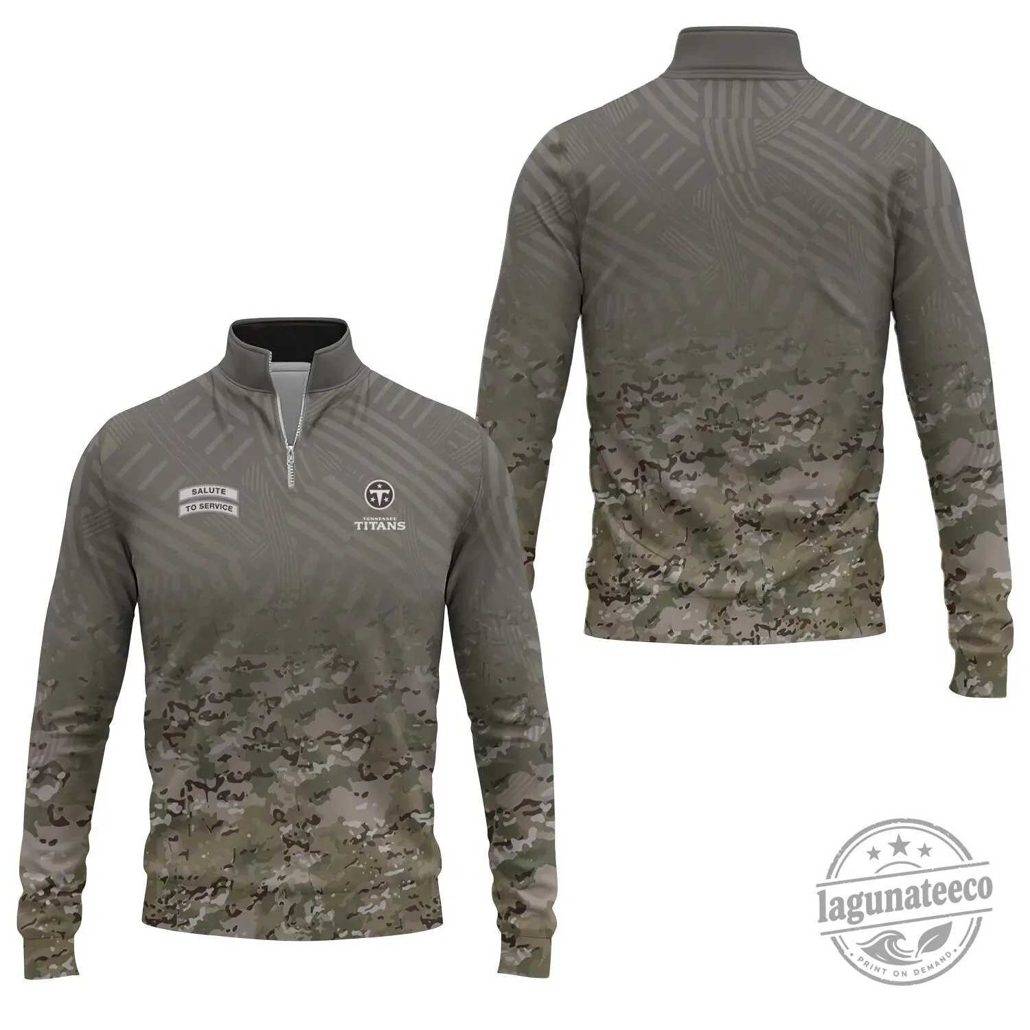 Long-Sleeve Quarter-Zip Pullover Shirt for Tennessee Titans Salute To Service