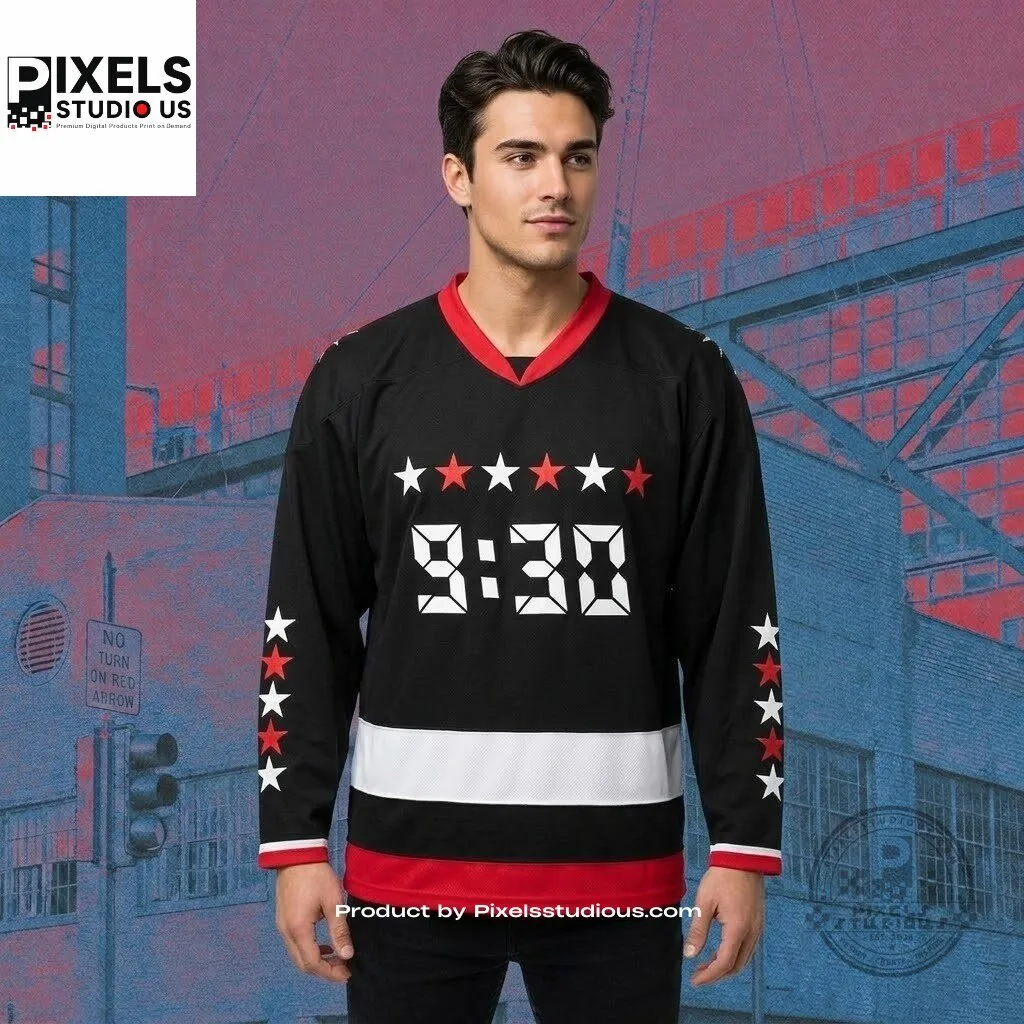 Limited Edition 9:30 Club Hockey Jersey 7 Limited Edition 9:30 Club Hockey Jersey 3D shirt or sports jersey with all-over print design