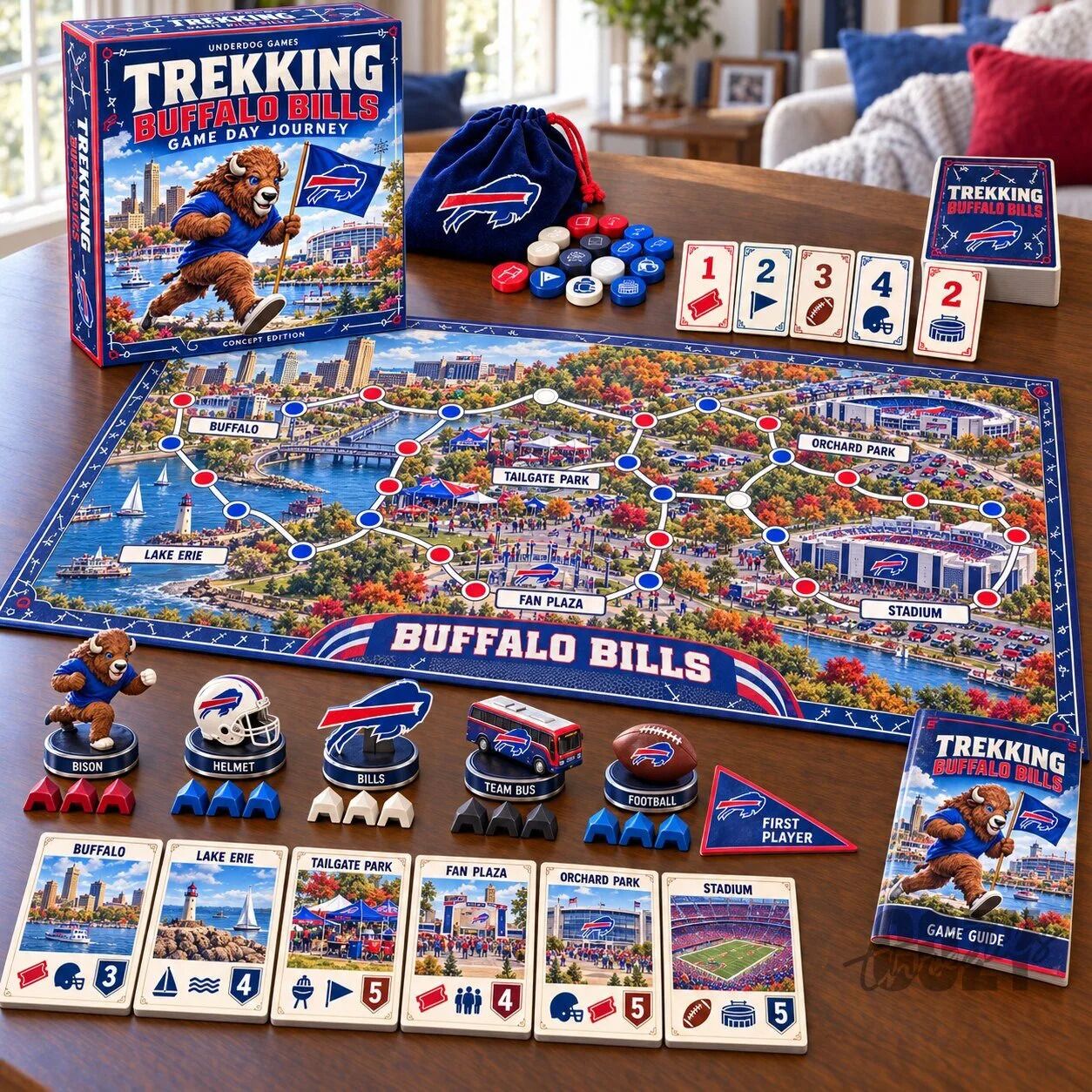 Buffalo Bills Trekking Game Day Journey Board Game for Football Fans
