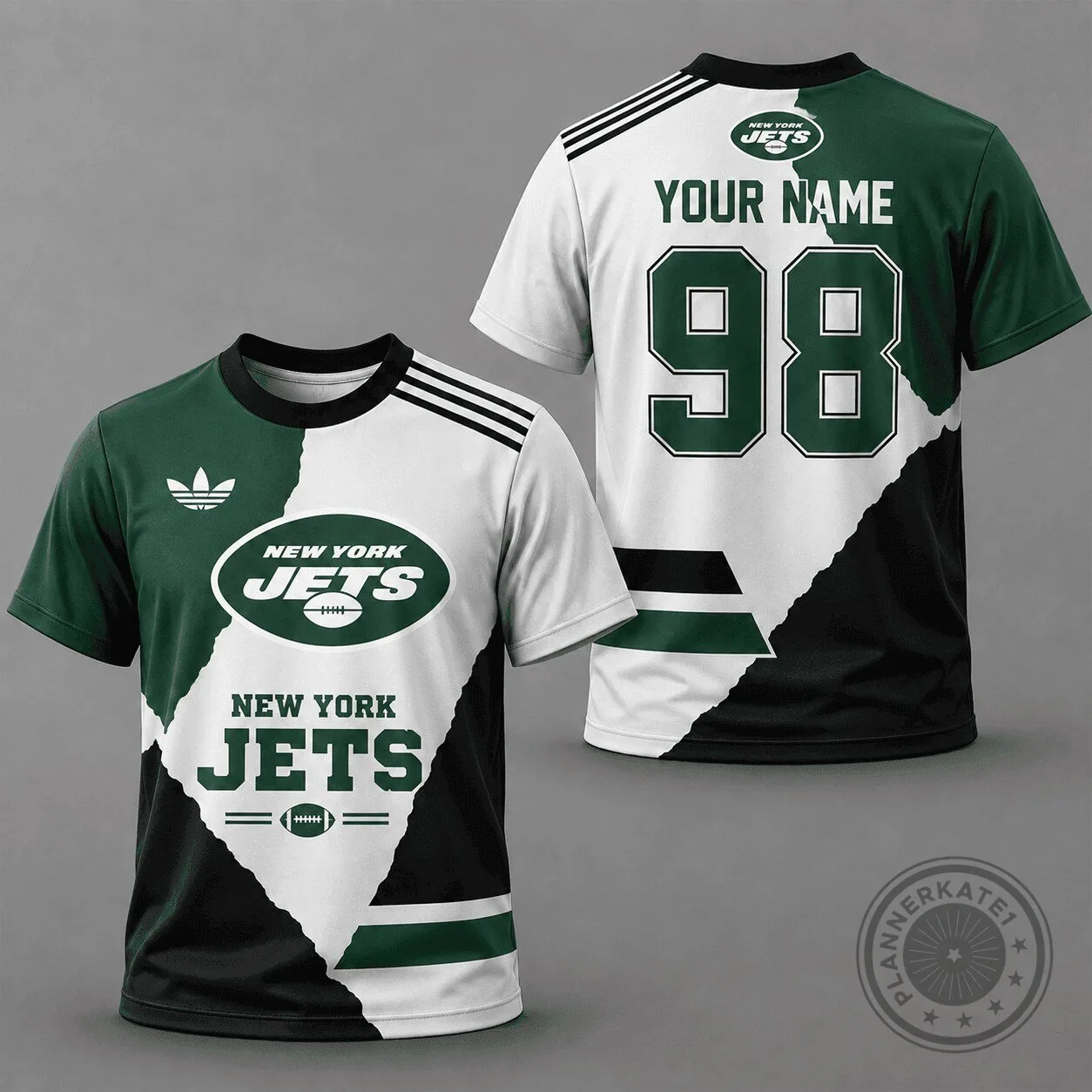 New York Jets Split Color Custom Name and Number Football Jersey