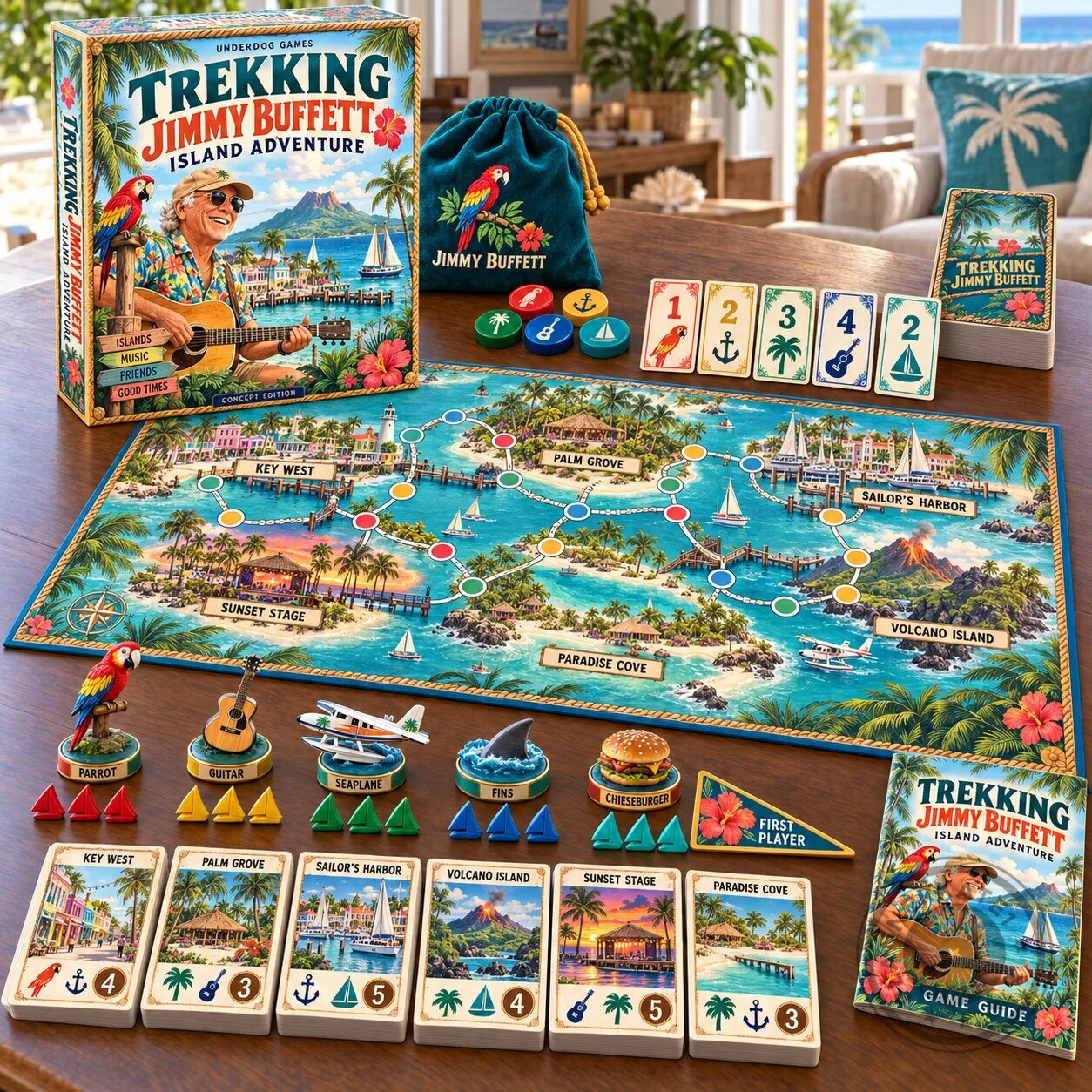 Jimmy Buffett Island Adventure Trekking Board Game for Parrotheads