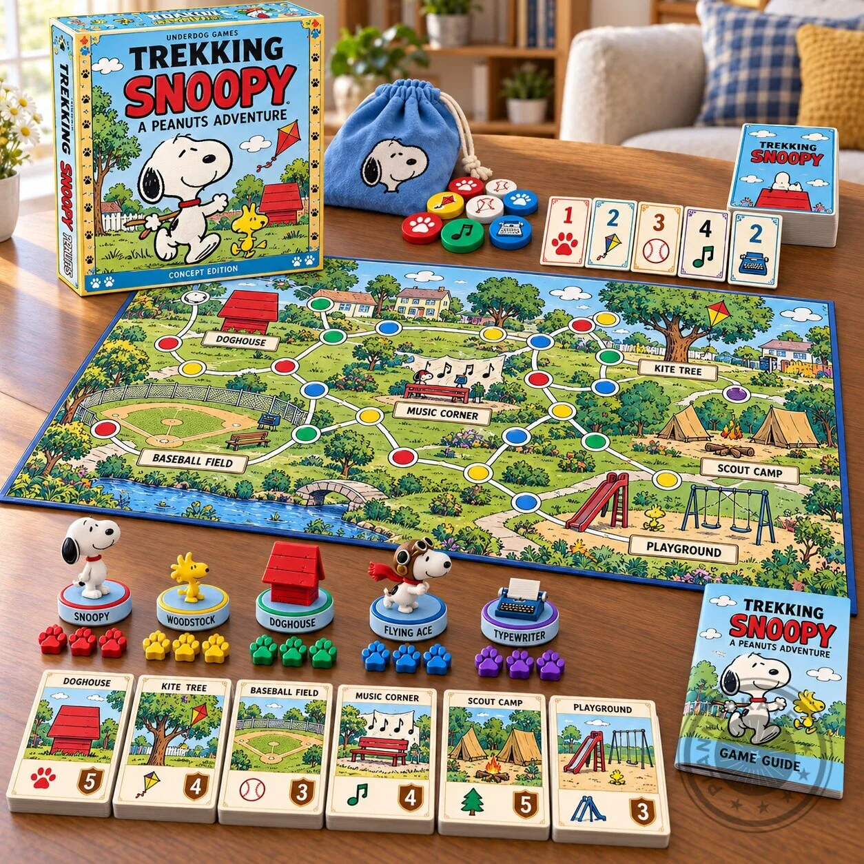 Snoopy Peanuts Adventure Trekking Board Game Family Fun Edition