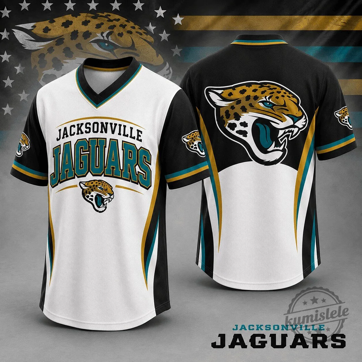 Jacksonville Jaguars NFL Team Spirit V-Neck Football Jersey