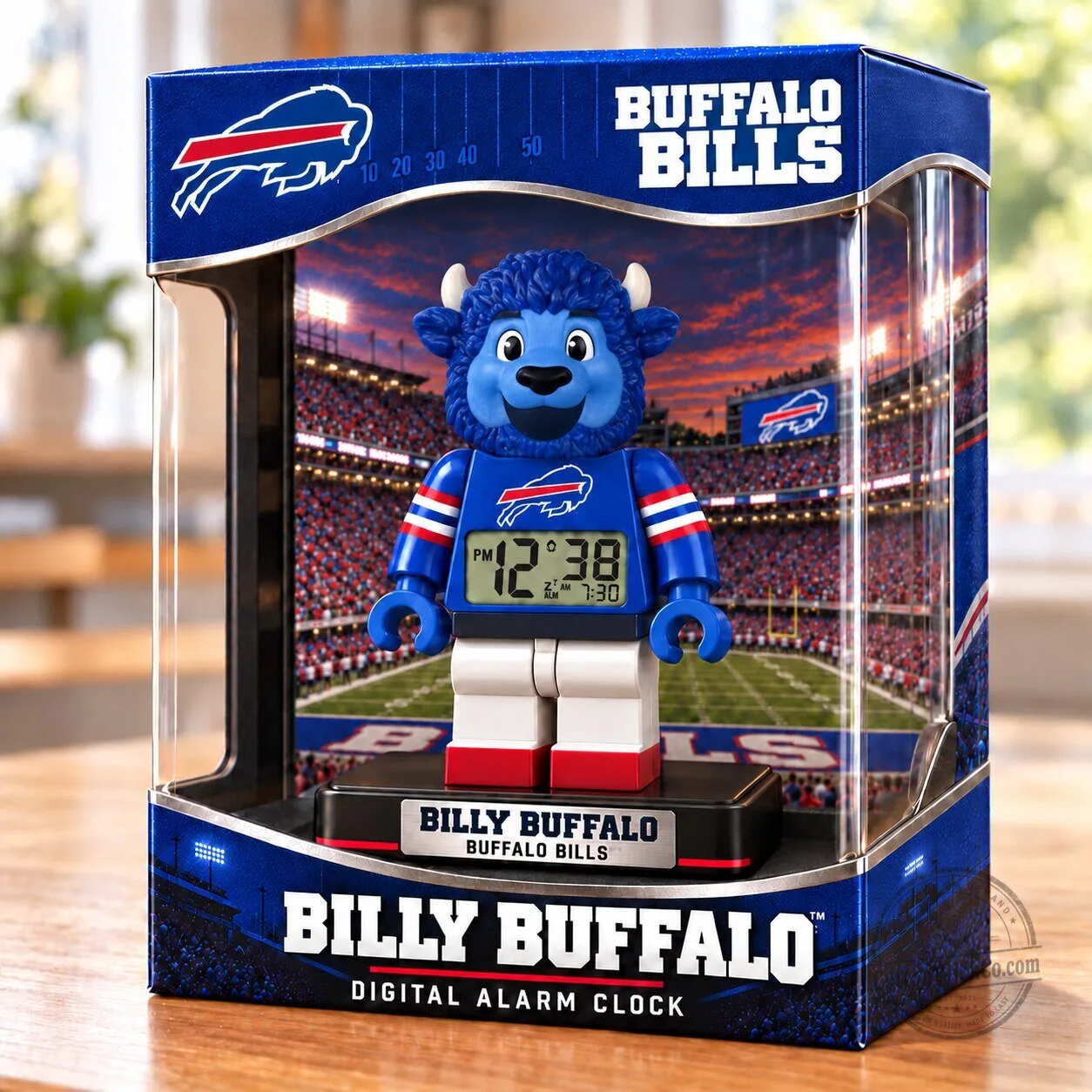 Buffalo Bills Billy Buffalo Mascot Digital Alarm Clock