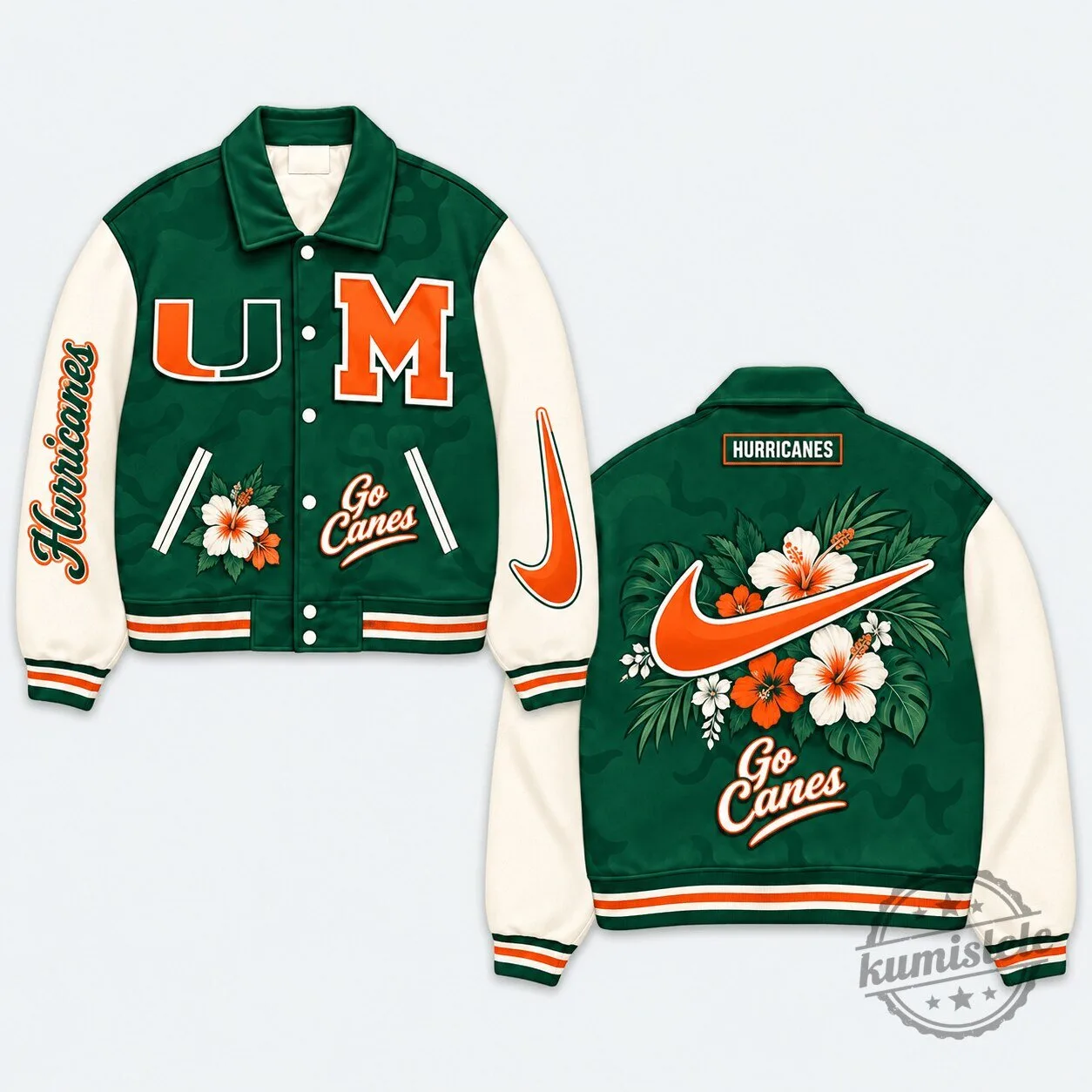 Miami Hurricanes Nike Floral Camouflage Pattern Varsity Jacket