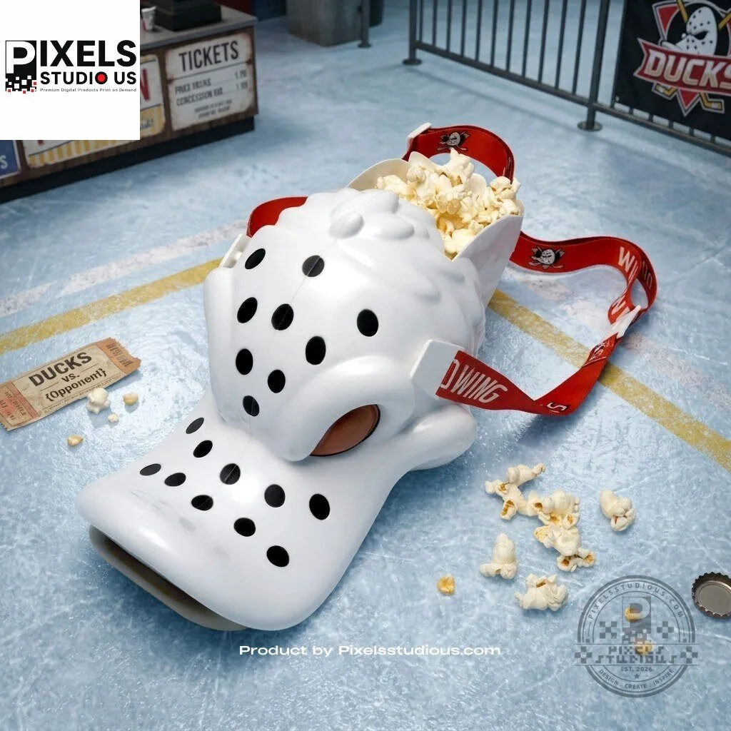 Anaheim Ducks Wild Wing Popcorn Bucket 7 Anaheim Ducks Wild Wing Popcorn Bucket product image showing design and details