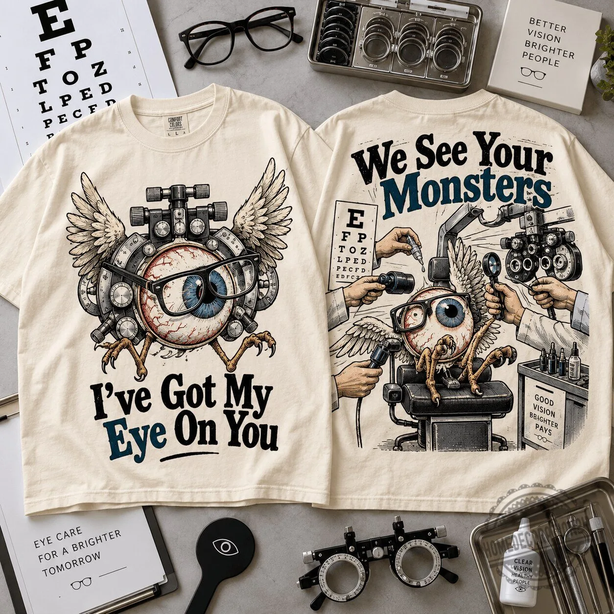 Flying Eyeball Optometrist Eye Doctor Vision Care Funny T-Shirt