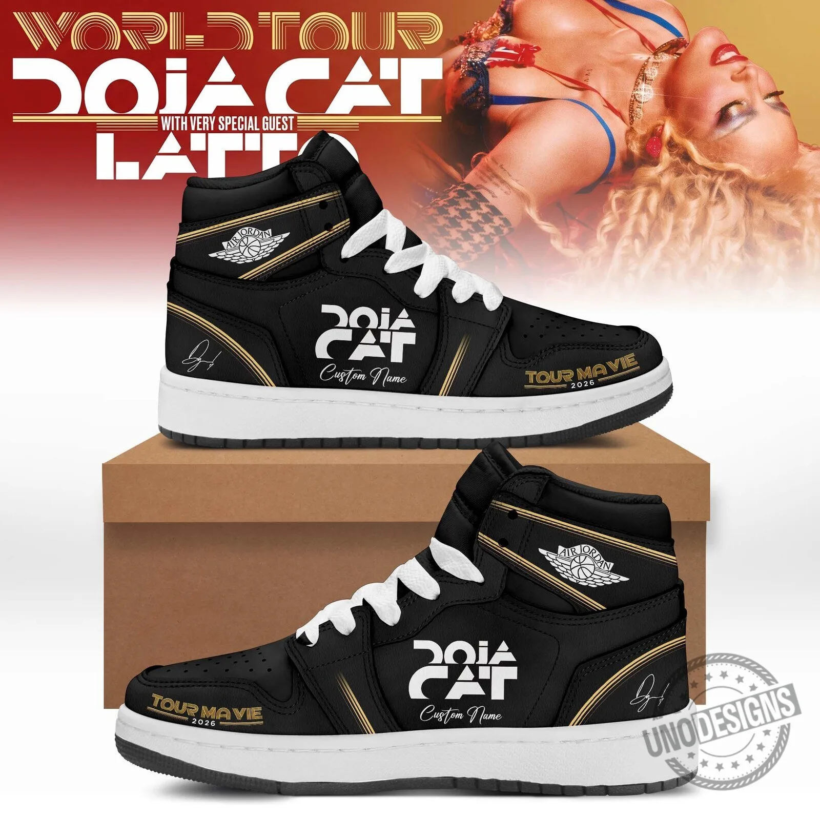 Doja Cat World Tour 2026 High Top Sneakers Custom Name Shoes