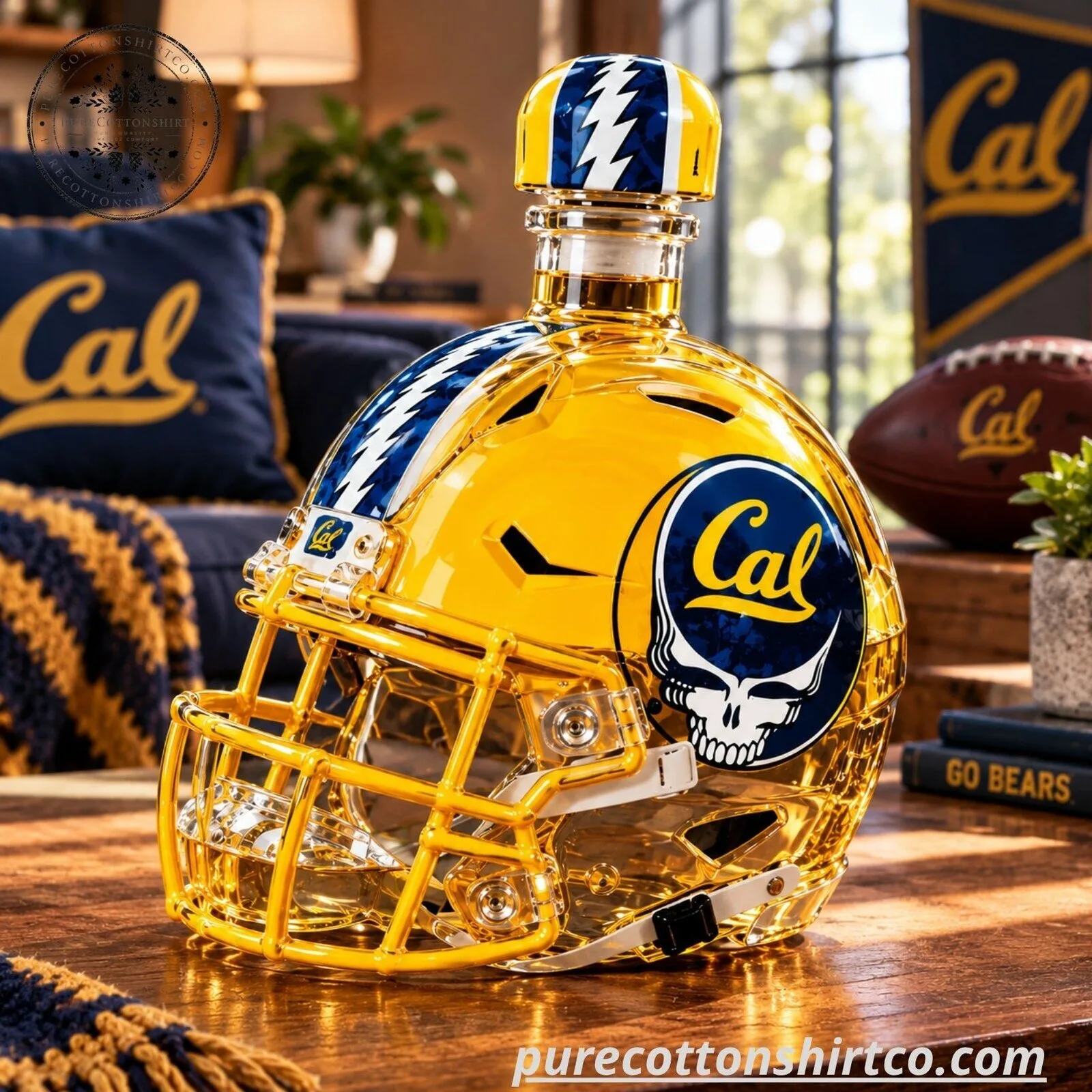 Cal Unveils x Grateful Dead “Steal Your Face” Football Helmets Whiskey Decanter Bottle - Steal Your Face Barware Gift 7 Cal Unveils x Grateful Dead “Steal Your Face” Football Helmets Whiskey Decanter Bottle - Steal Your Face Barware Gift