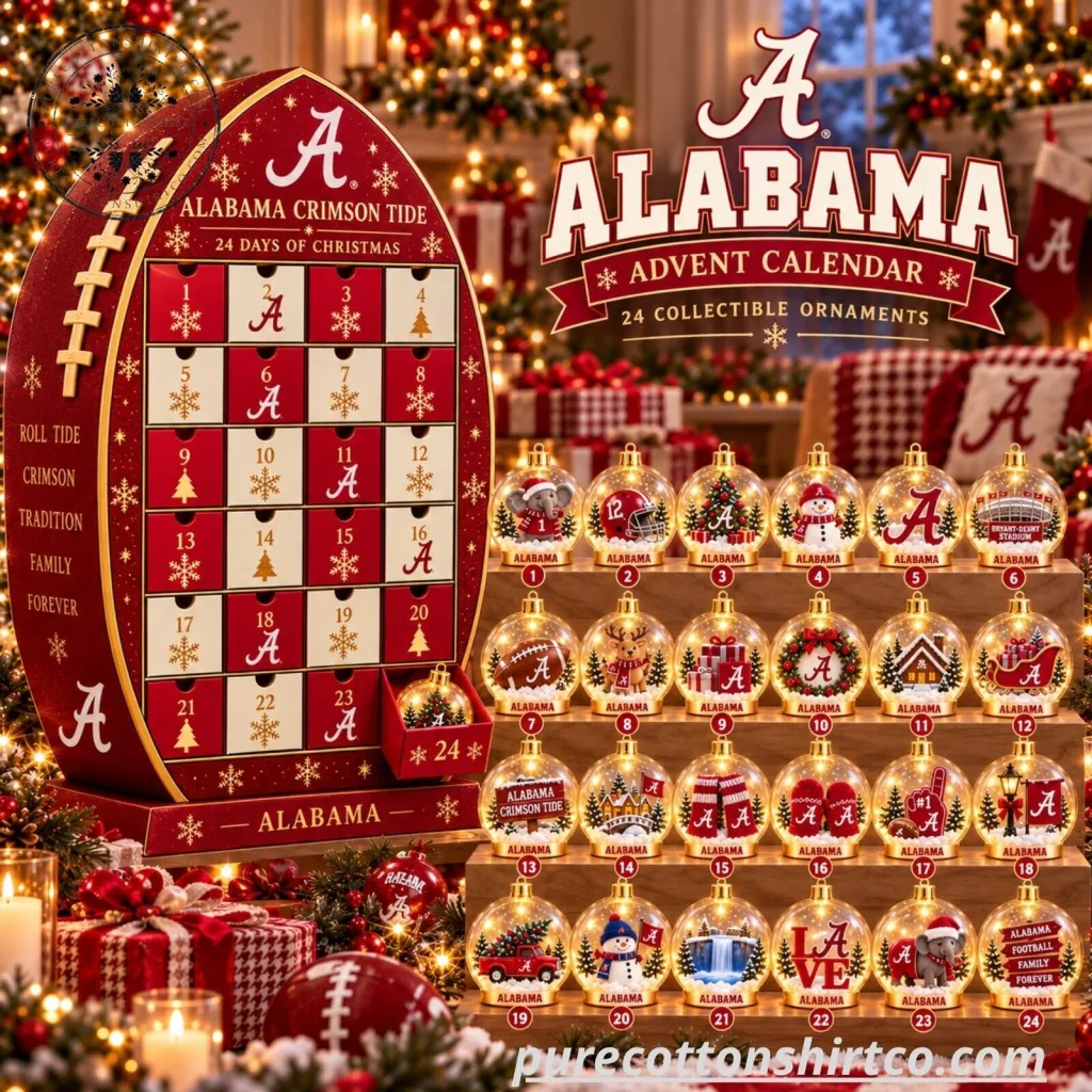 Alabama Crimson Tide Advent Calendar - Christmas Countdown Box with 24 Collectible Ornaments Alabama Crimson Tide Advent Calendar - Christmas Countdown Box with 24 Collectible Ornaments