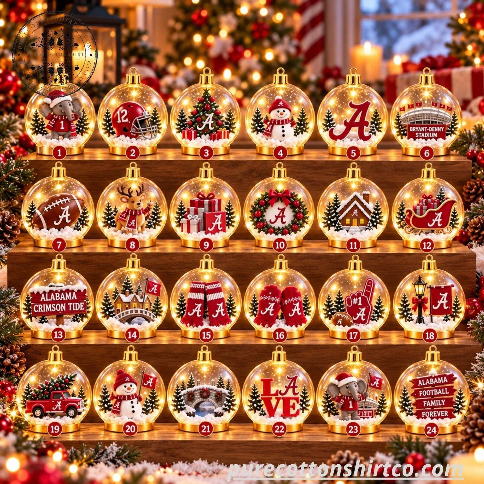 Alabama Crimson Tide Advent Calendar - Christmas Countdown Box with 24 Collectible Ornaments 6 Alabama Crimson Tide Advent Calendar - Christmas Countdown Box with 24 Collectible Ornaments