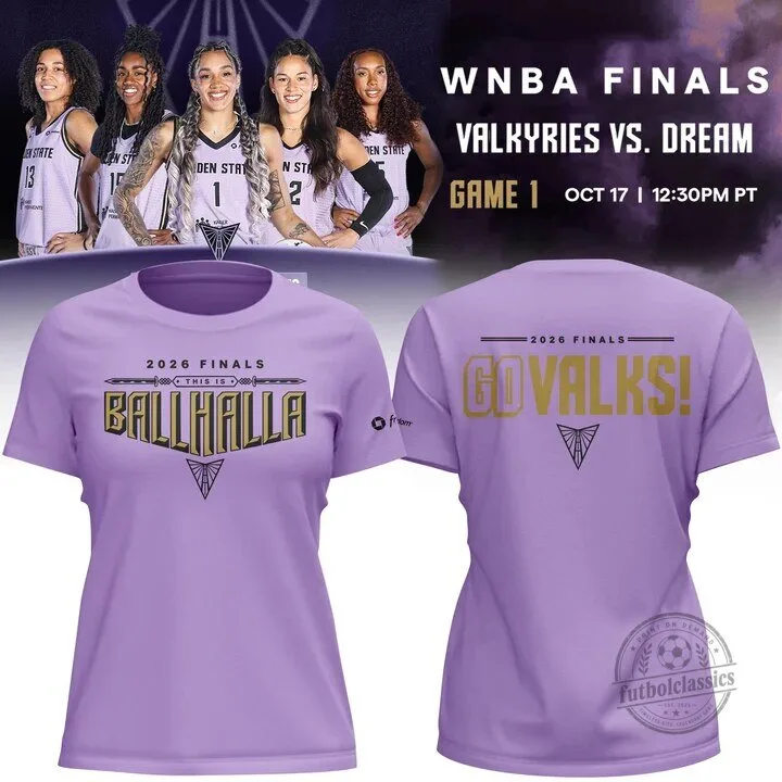 Golden State Valkyries 2026 WNBA Finals Ballhalla Go Valks Purple T-Shirt