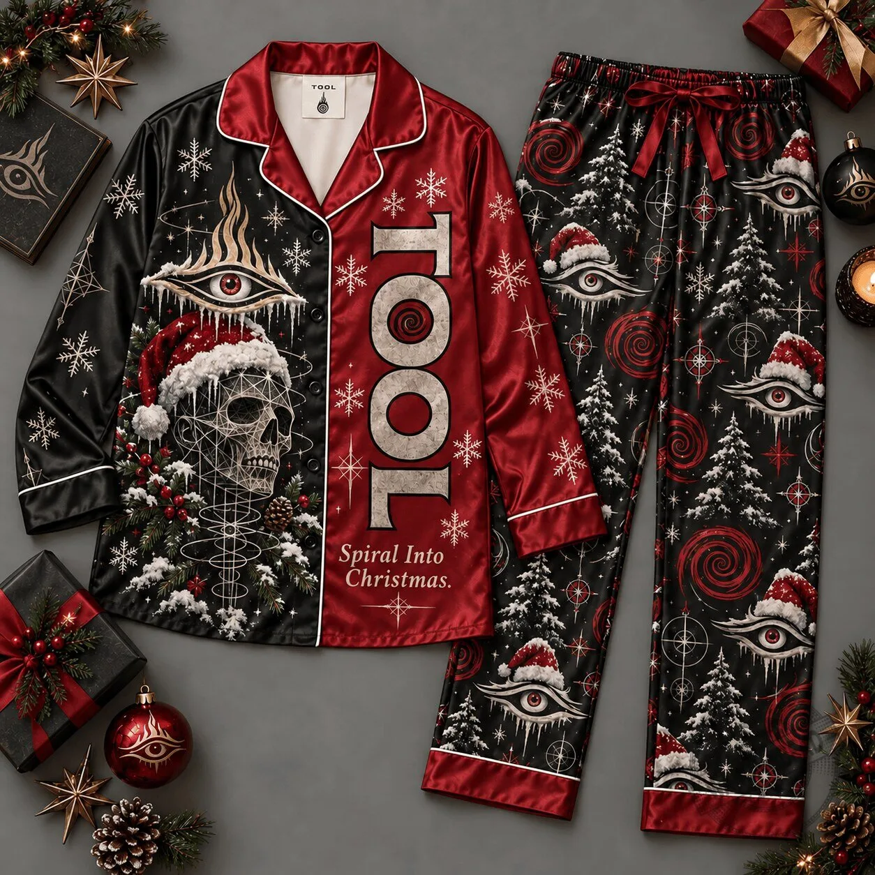 Tool Rock Band Christmas Holiday Long-Sleeve Pajamas Set