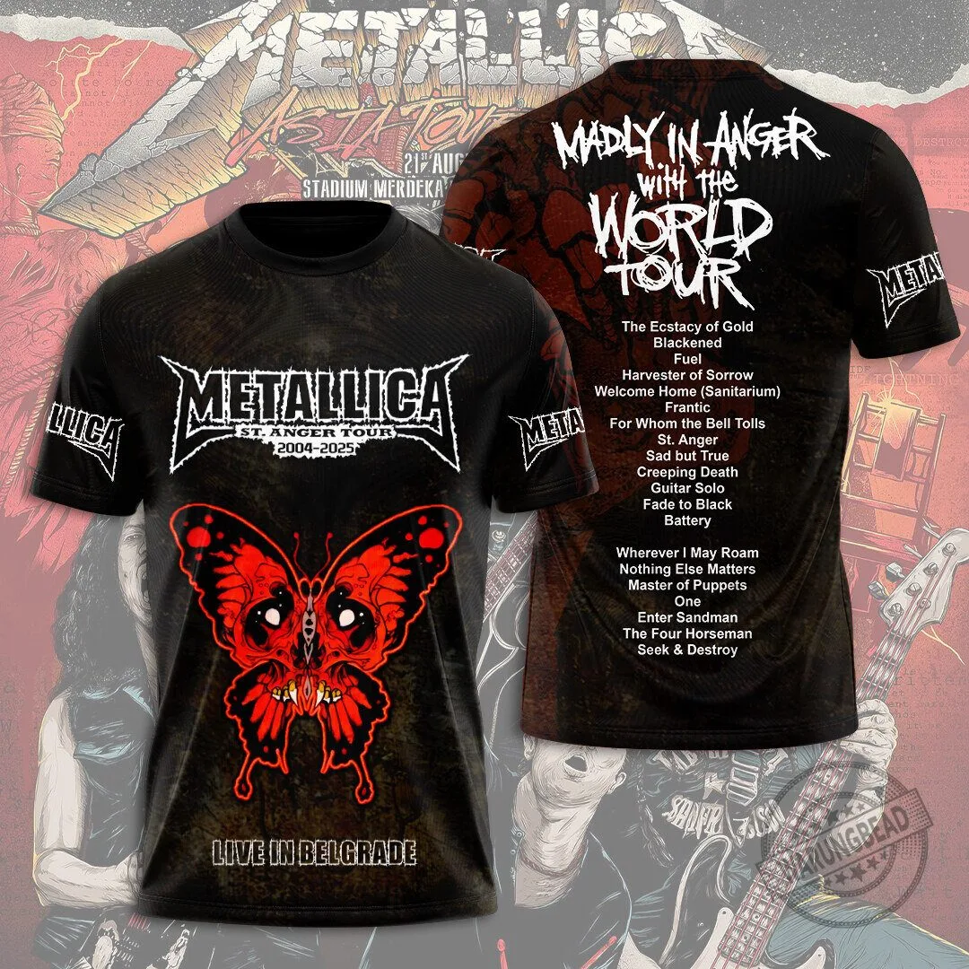 Metallica St. Anger Tour Madly In Anger With The World Tour T-Shirt