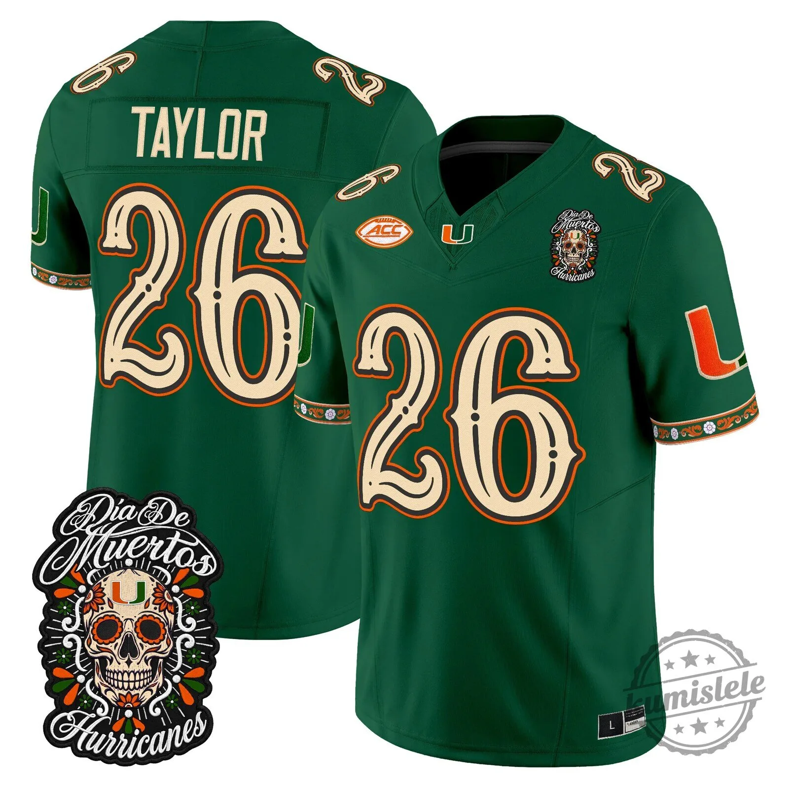 Dia de los Muertos Football Jersey for Miami Hurricanes