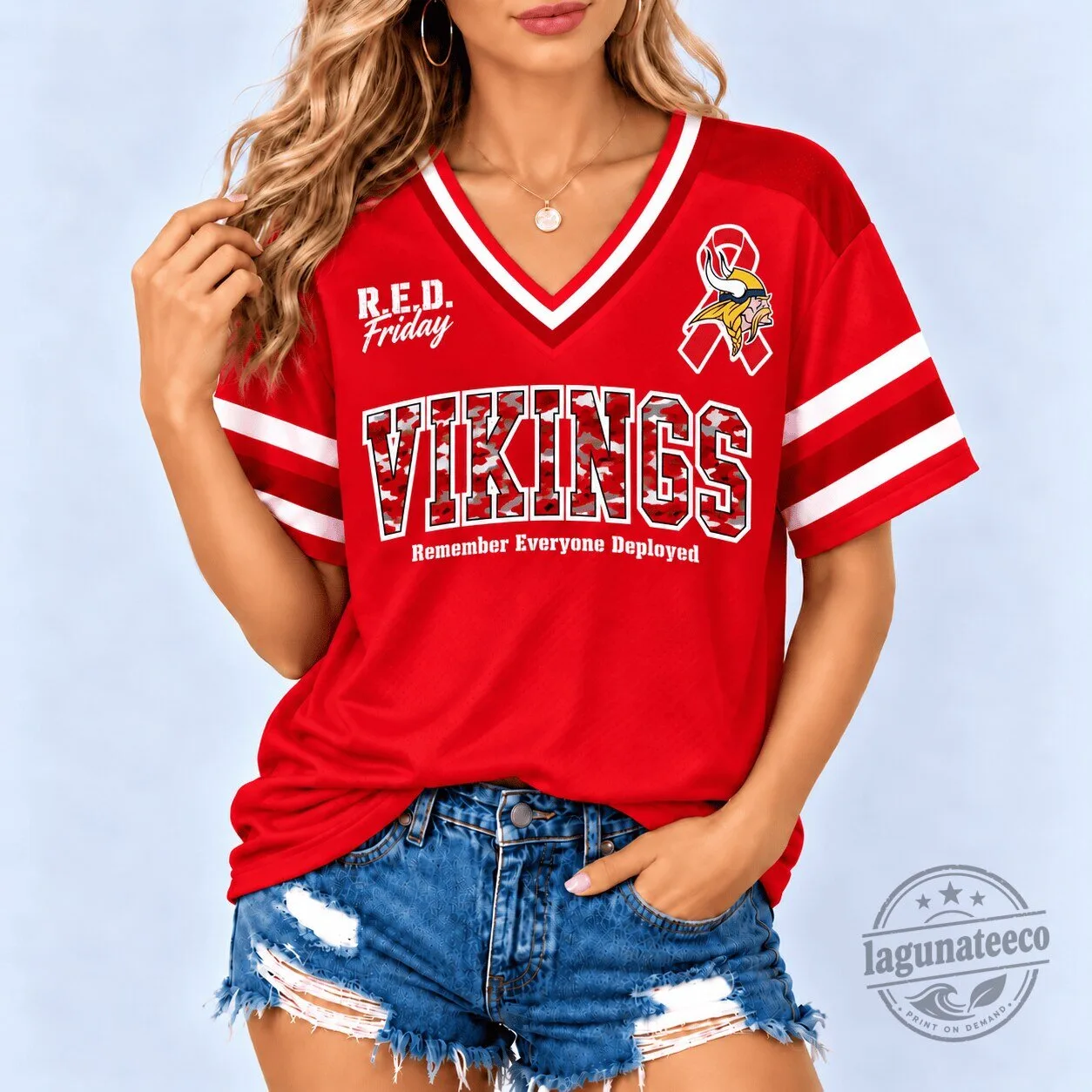 Minnesota Vikings Remember Everyone Deployed R.E.D. Friday Women's T-Shirt