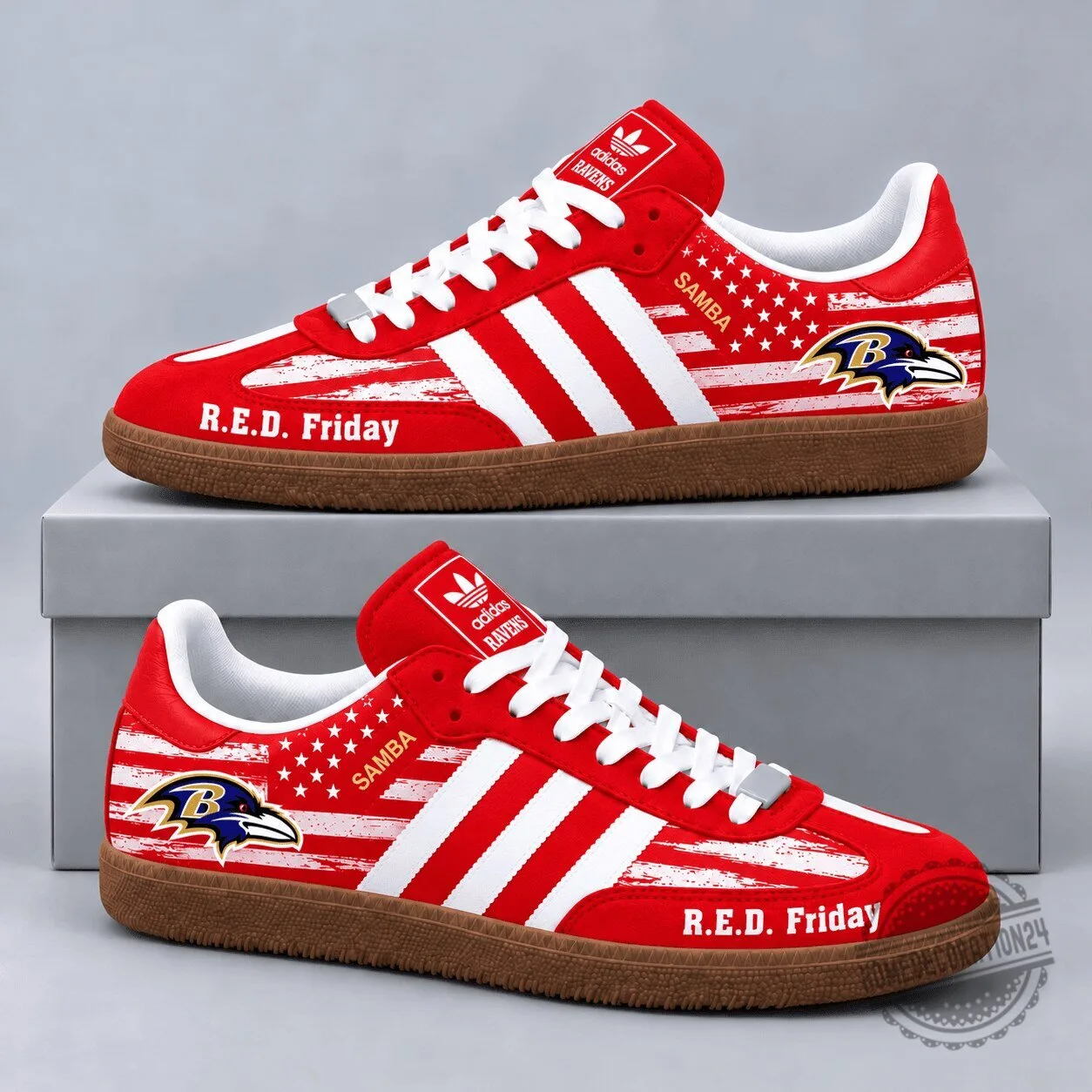R.E.D. Friday Samba Shoes with American Flag for Baltimore Ravens Fans